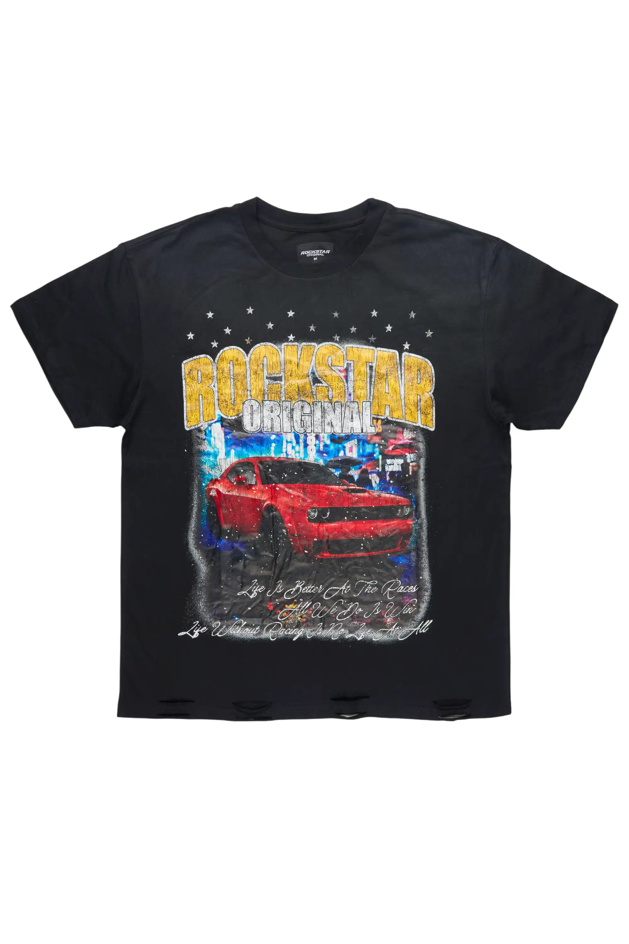 Zerix Black Oversized Graphic T-Shirt