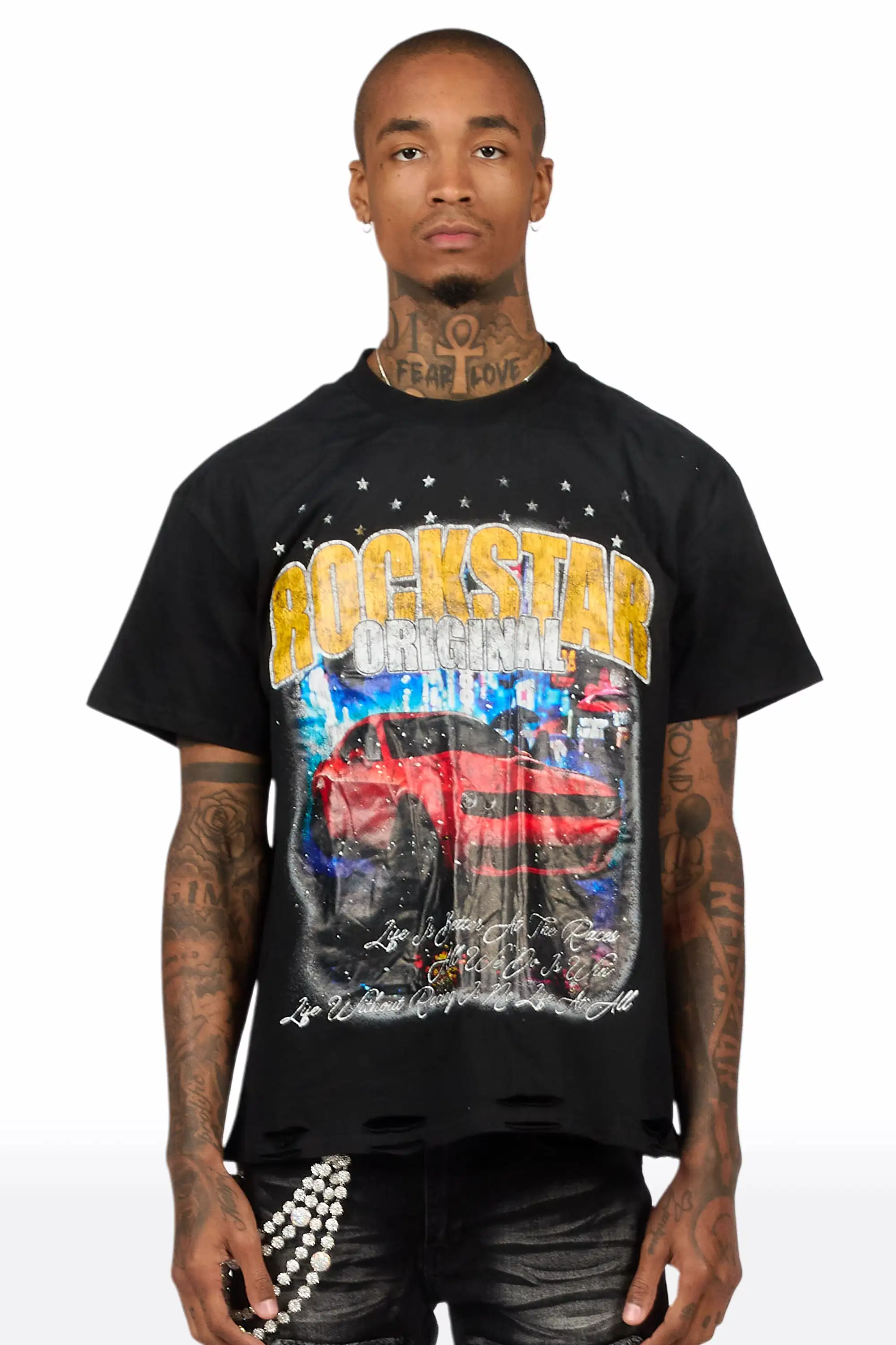 Zerix Black Oversized Graphic T-Shirt - Image 2