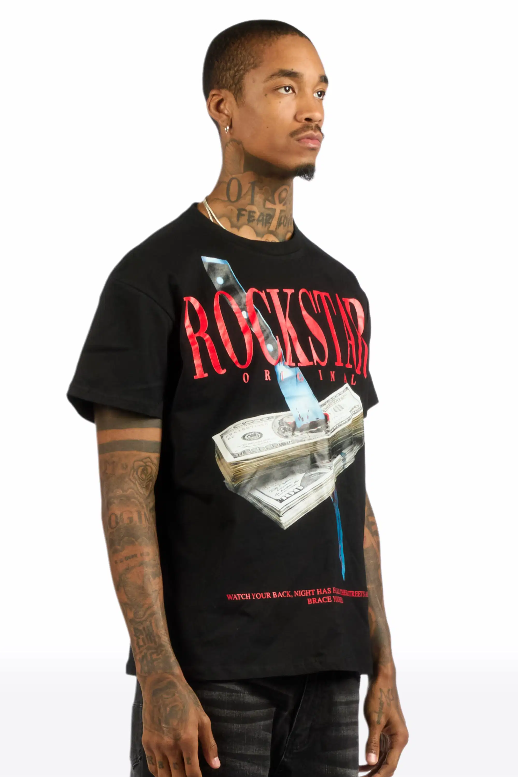 Datenyte Black Oversized Graphic T-Shirt - Image 3