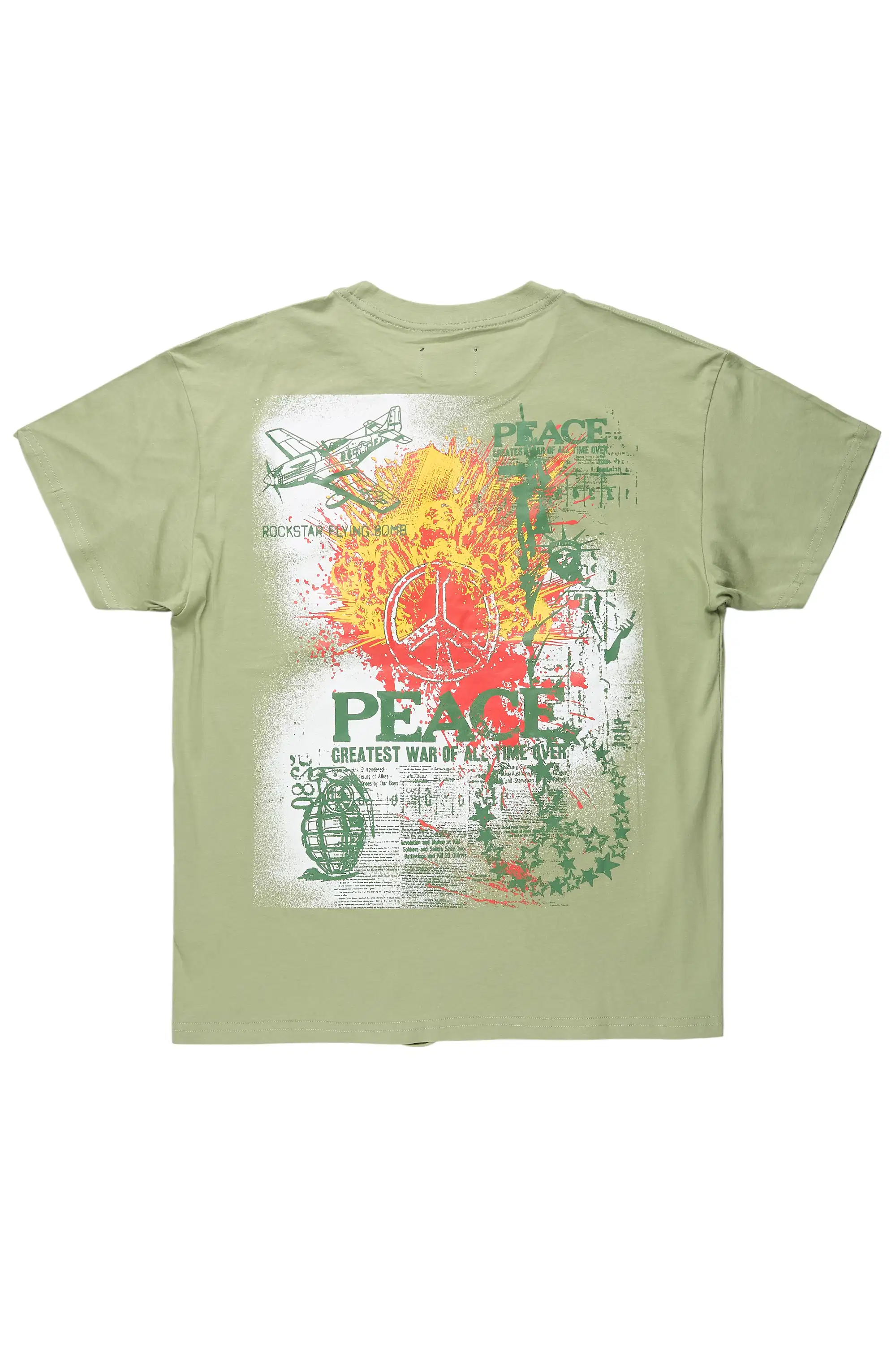 Saeko Olive Oversized Graphic T-Shirt - Image 7