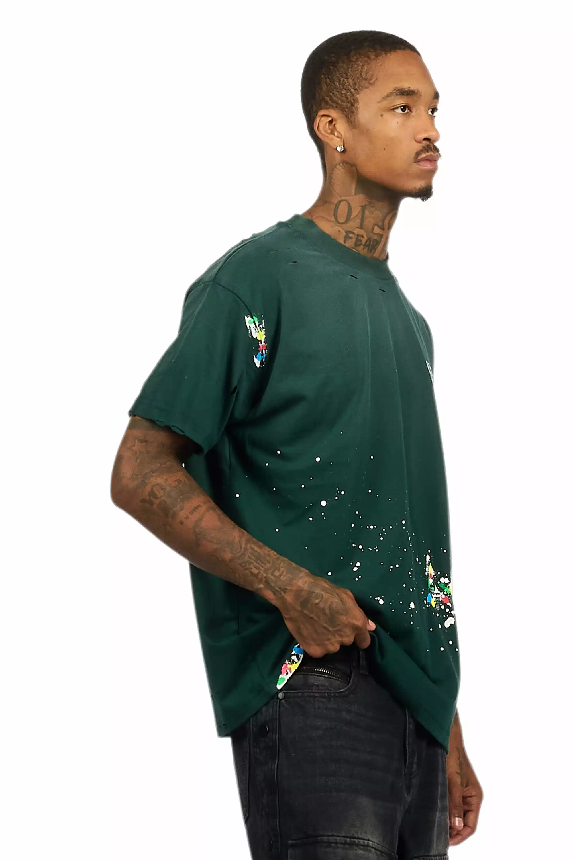 Palmer 2.0 Dark Green Oversized Graphic T-Shirt - Image 3