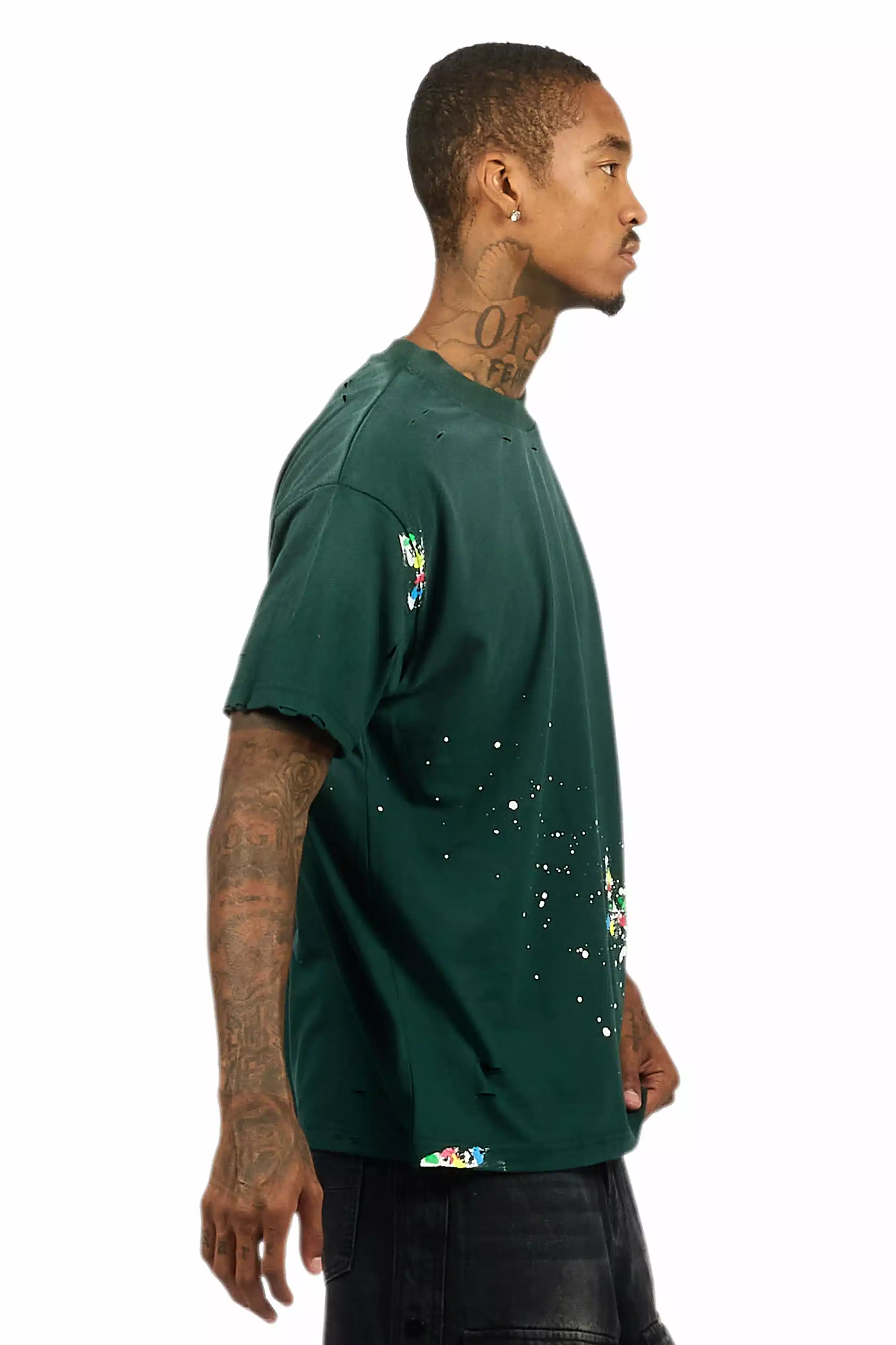 Palmer 2.0 Dark Green Oversized Graphic T-Shirt - Image 4