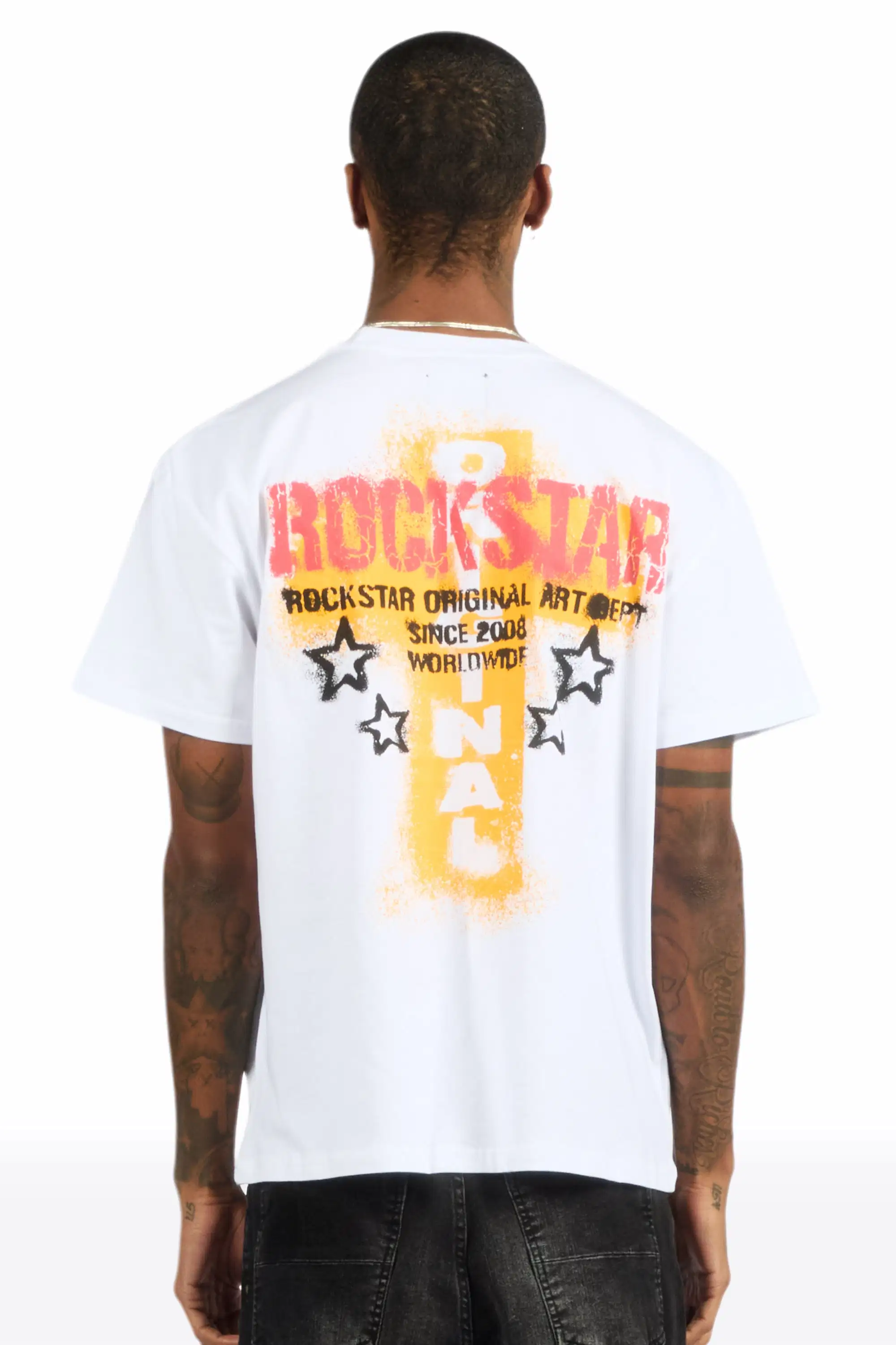 Crest White Oversized Graphic T-Shirt - Image 3