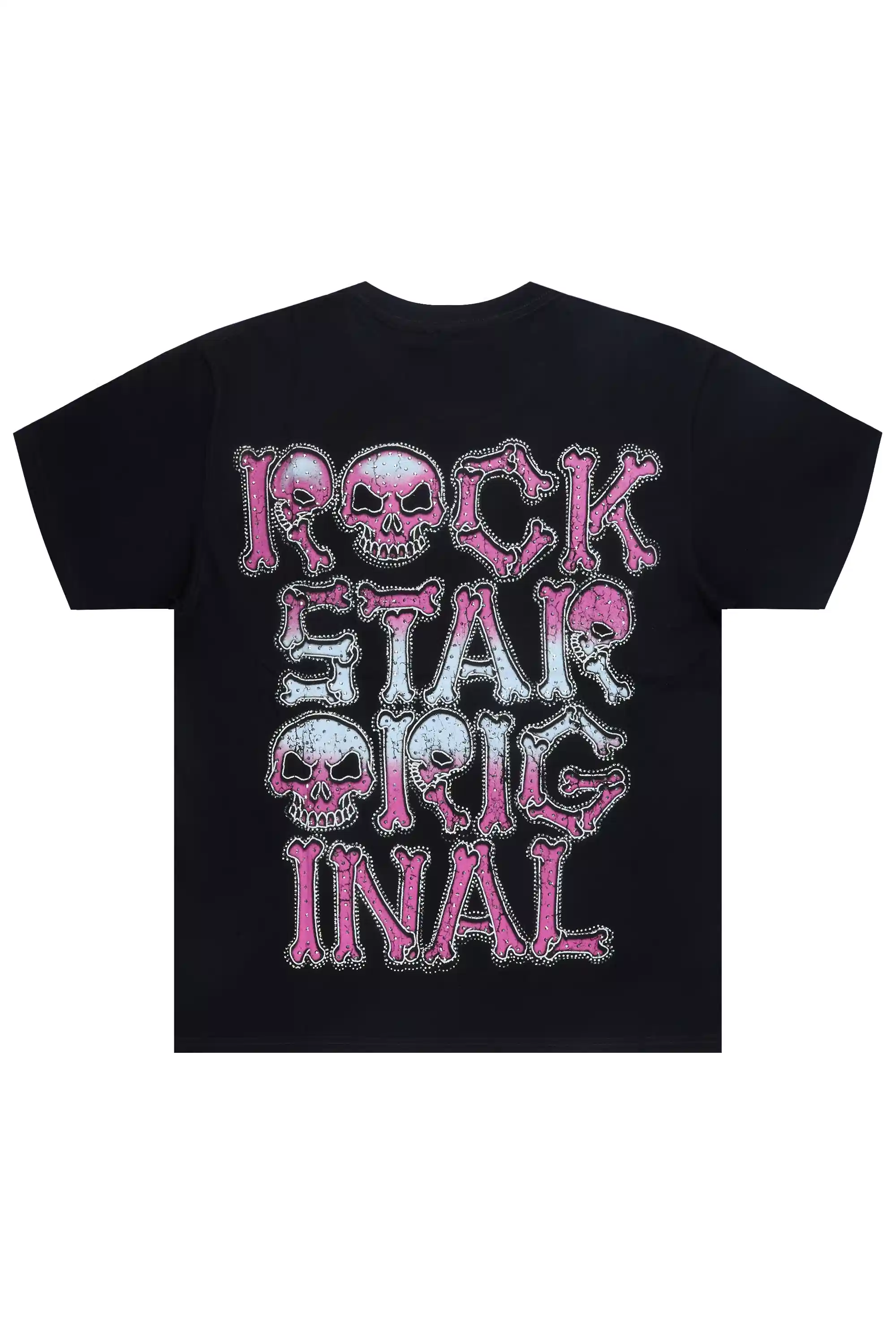 Reece Black Graphic Rhinestone T-Shirt - Image 9