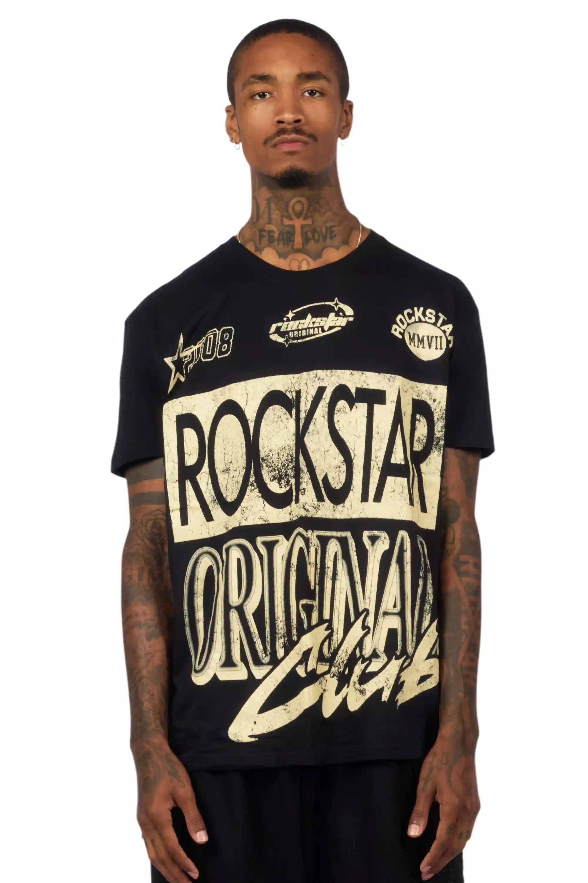 Rylok Black/Beige Oversized Graphic T-Shirt - Image 2