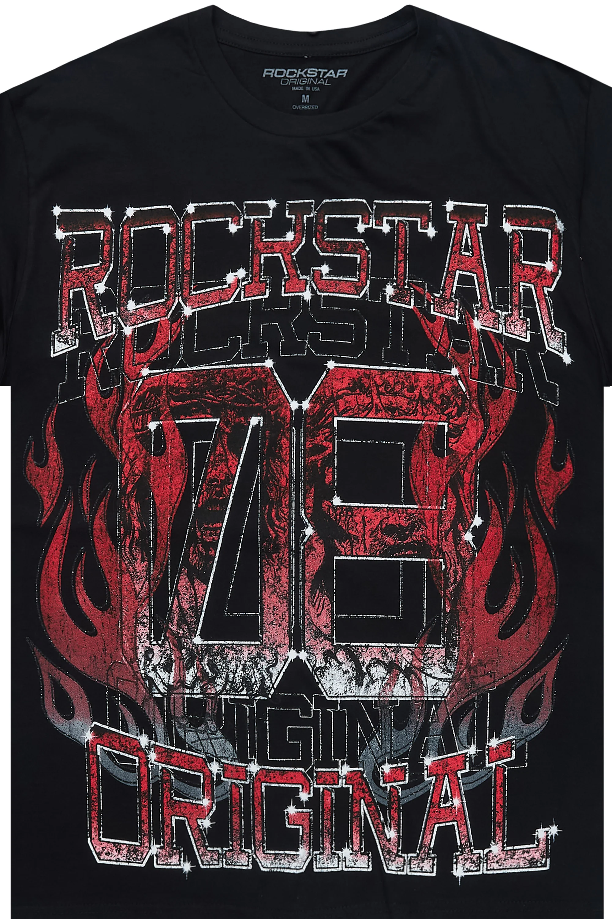 Veyene Black/Red Oversized Graphic T-Shirt - Image 5