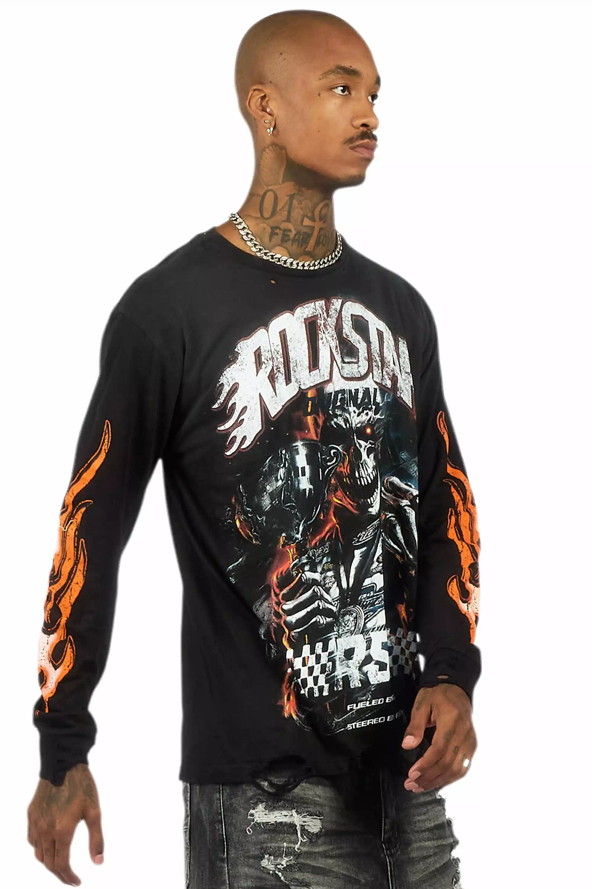 Blaek Black/Yellow Long Sleeve Graphic T-Shirt - Image 4