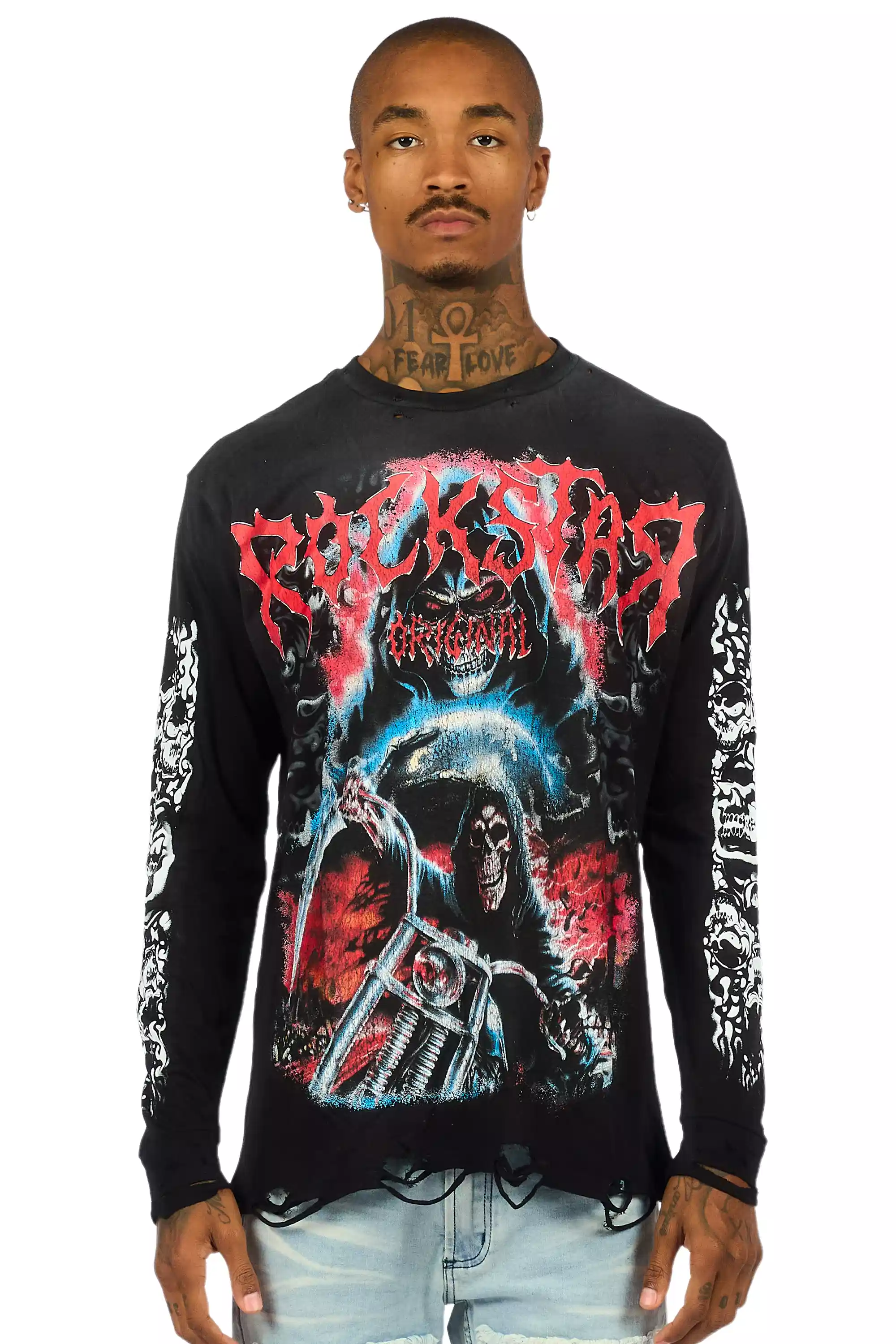 Dravon Black Long Sleeve Graphic T-Shirt - Image 2