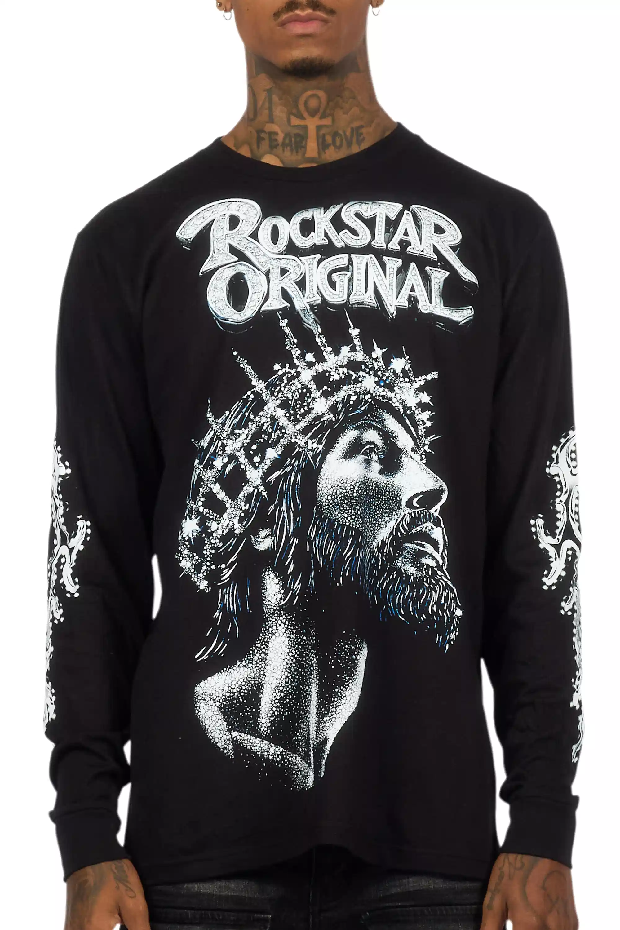 Darius Black Long Sleeve Graphic T-Shirt - Image 6