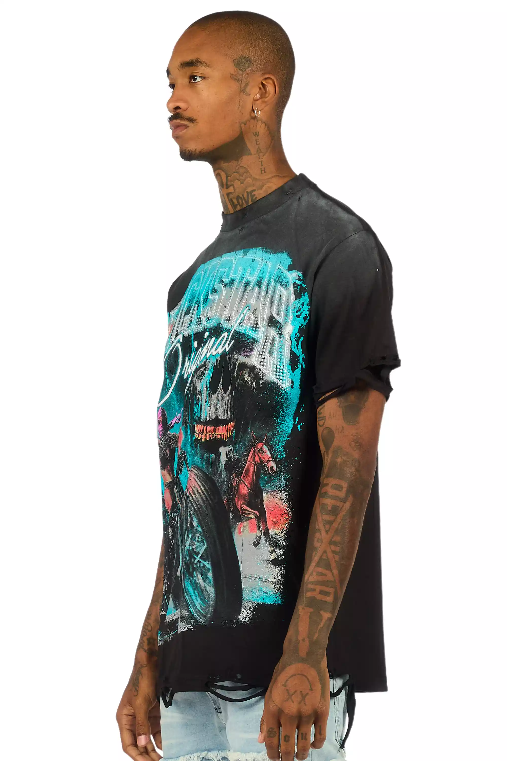 Trezion Black/Multi Oversized Graphic T-Shirt - Image 4