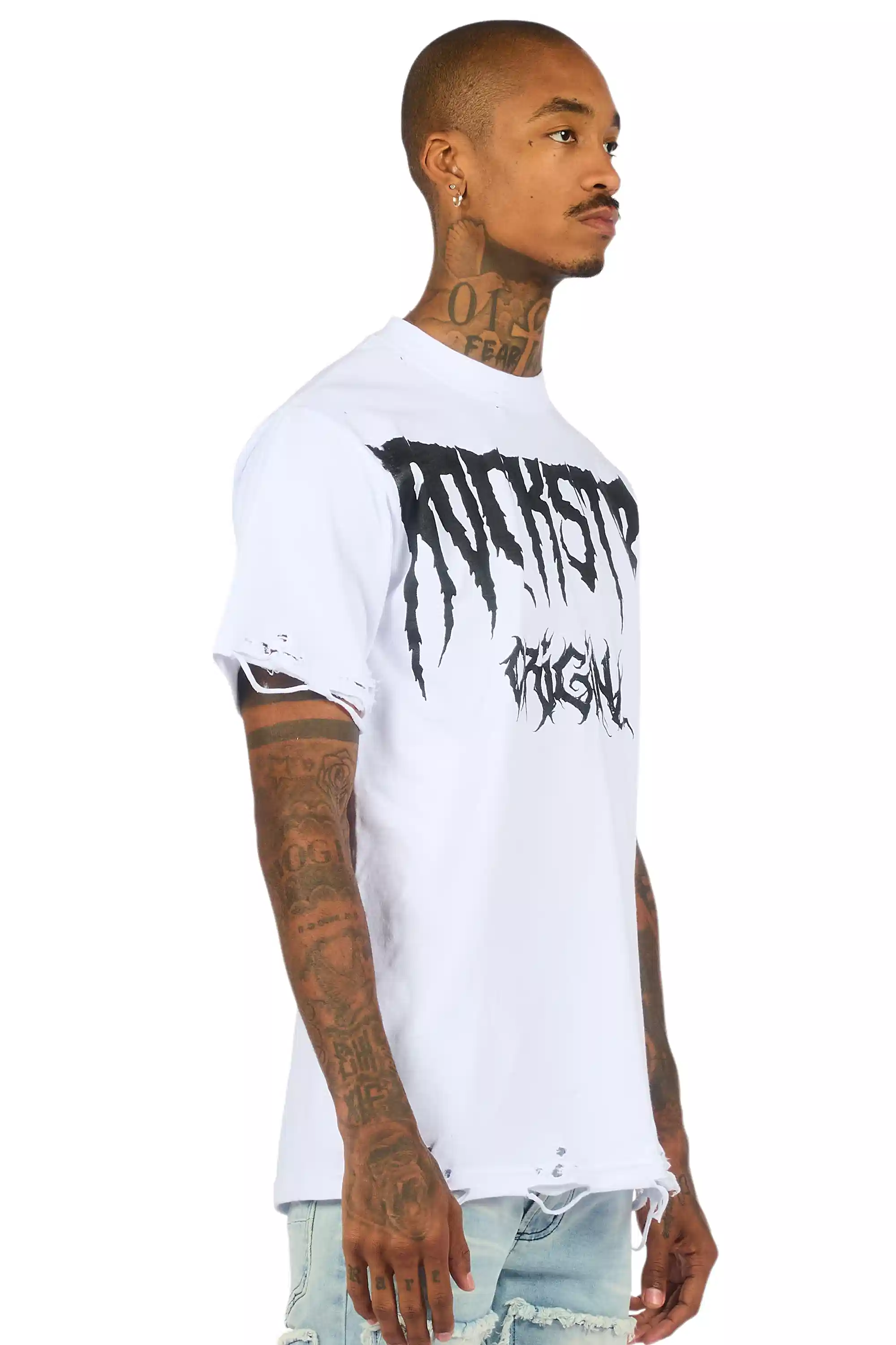 Andros White/Black Oversized Graphic T-Shirt - Image 3