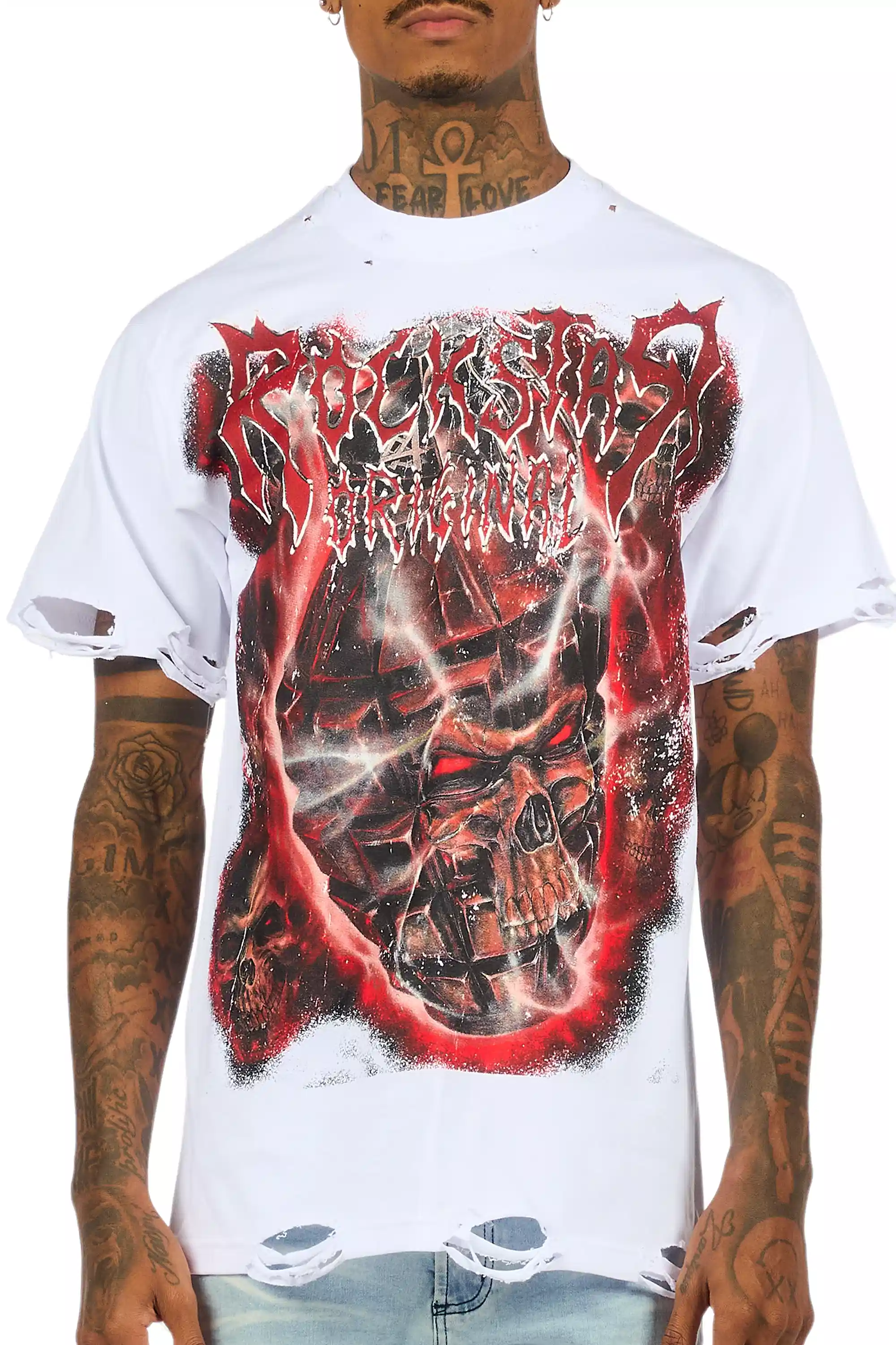 Torrez White/Multi Oversized Graphic T-Shirt - Image 5