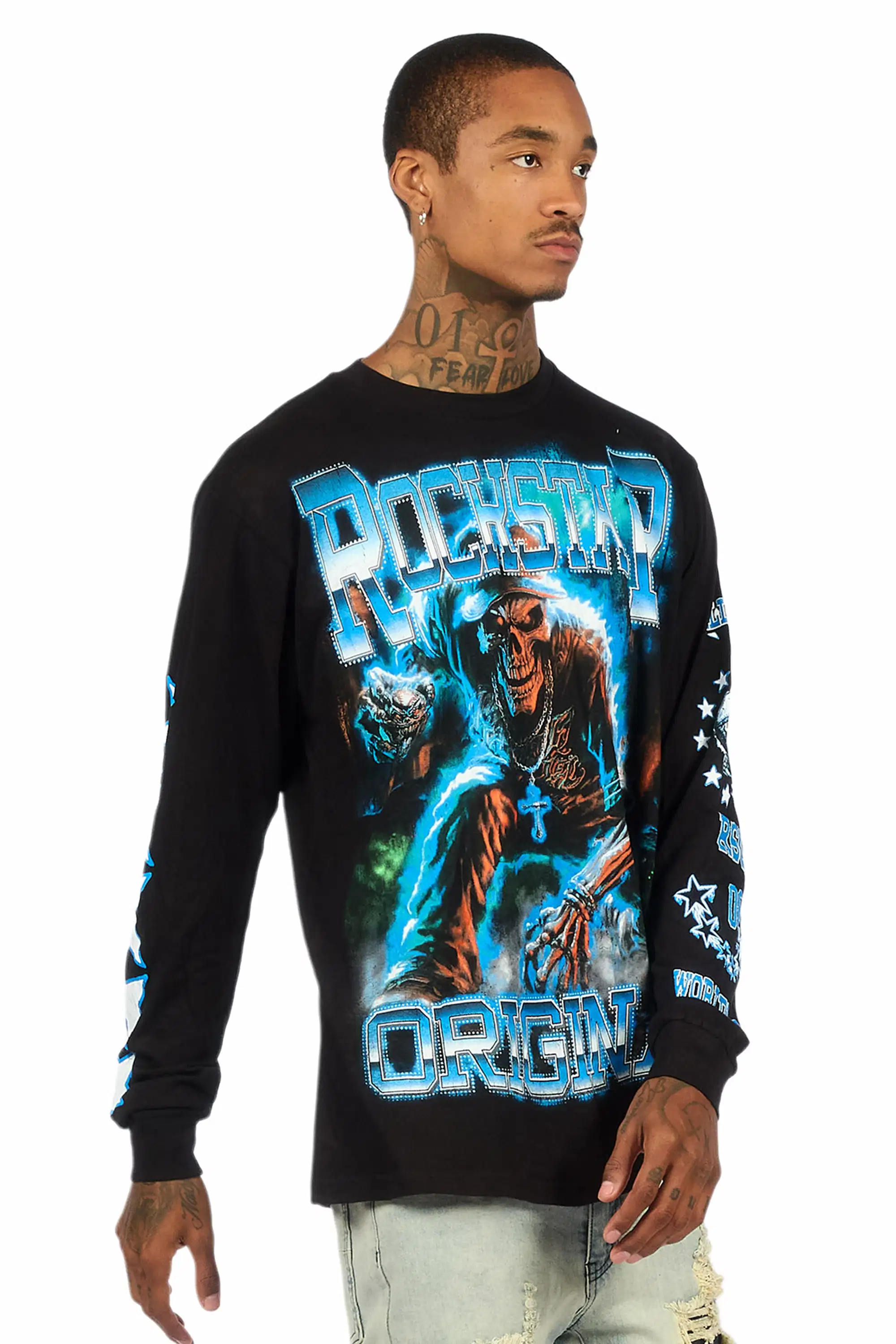Marxe Black/Multi Oversized Long Sleeve Graphic T-Shirt - Image 4