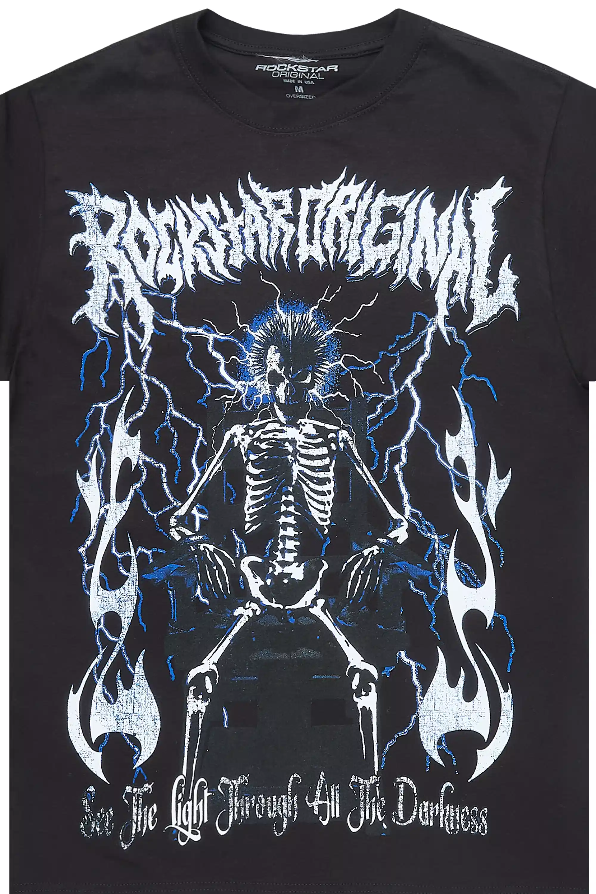 Deathrow Black Oversized Graphic T-Shirt - Image 2