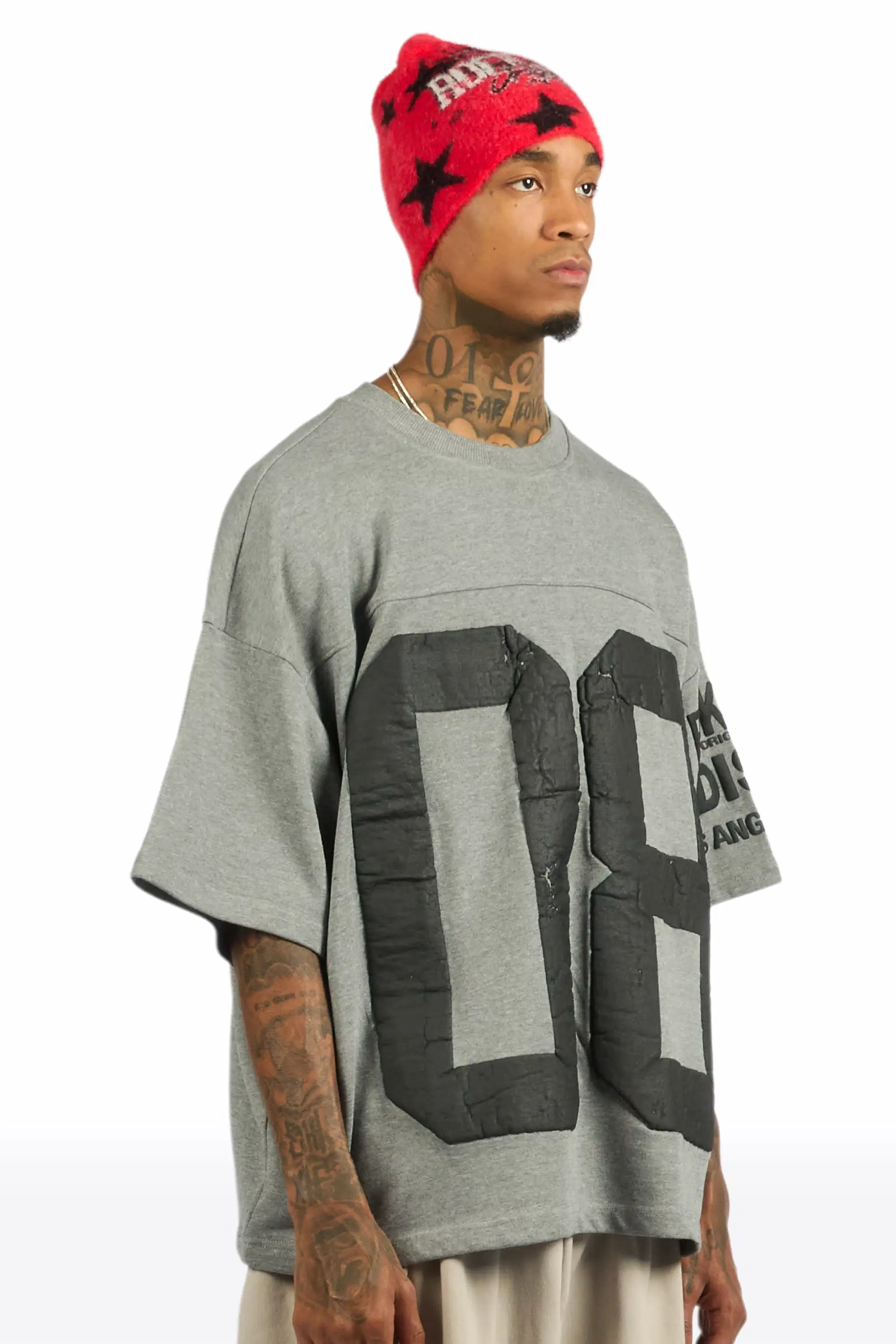 Outline Heather Grey French Terry T-Shirt - Image 5