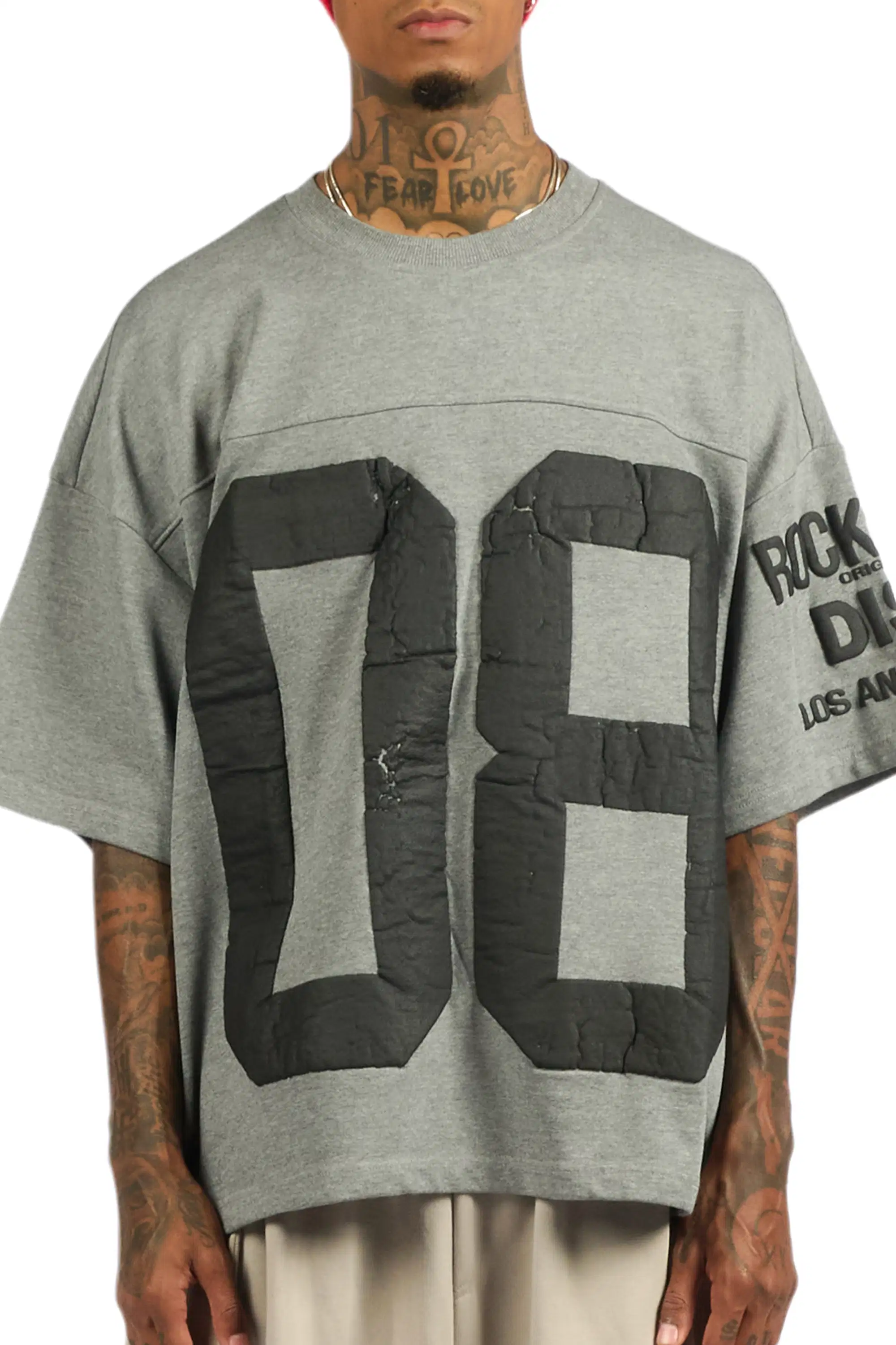 Outline Heather Grey French Terry T-Shirt - Image 8