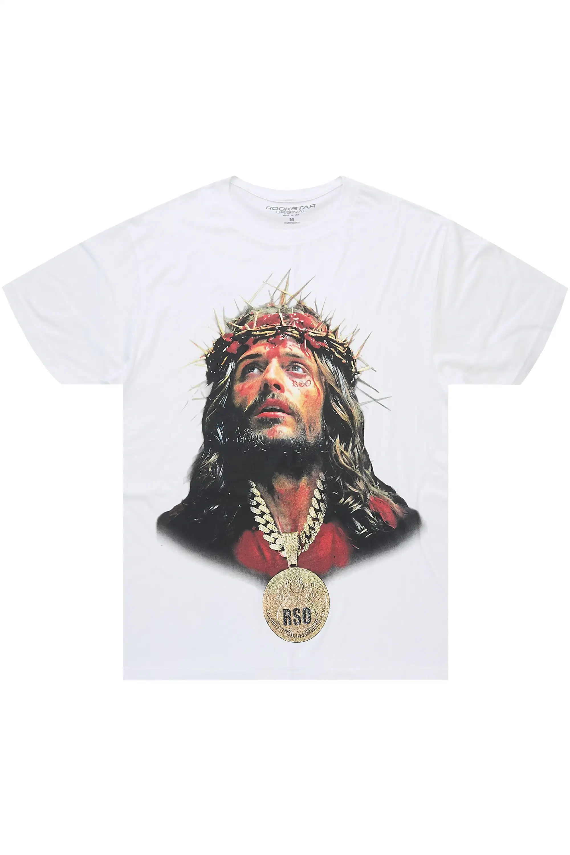Amina 2.0 White Oversized Graphic T-Shirt