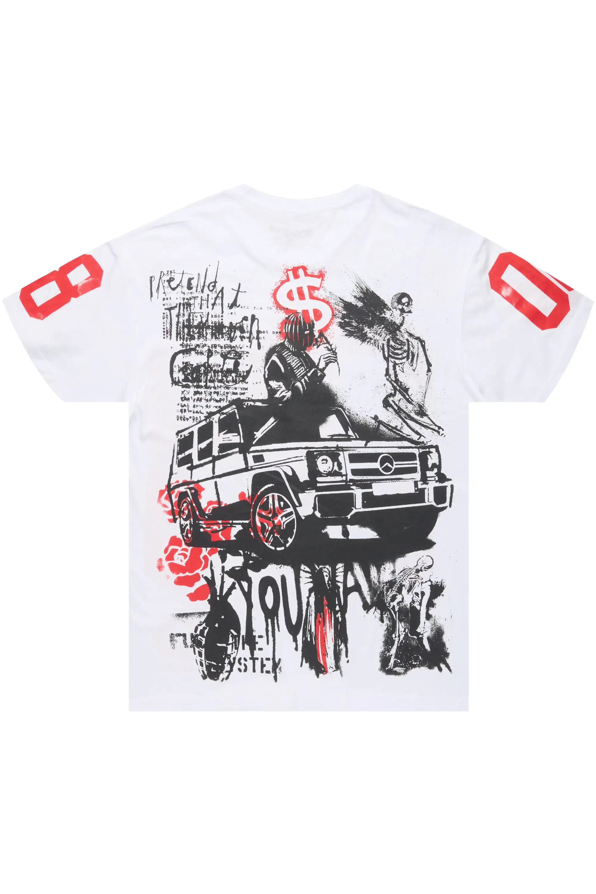 Grill 3.0 White/Red Oversized Graphic T-Shirt - Image 7
