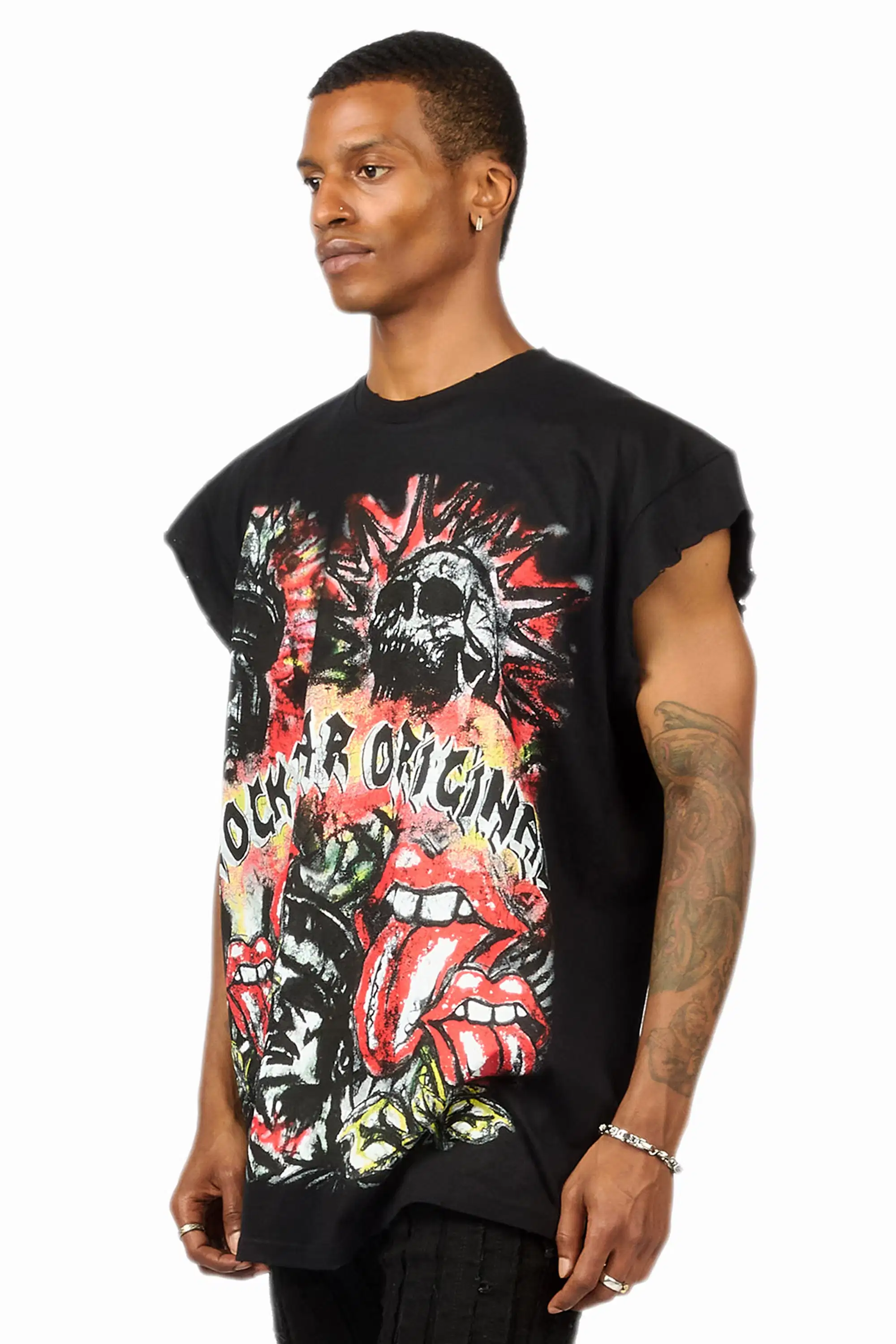 Falon Black Cut off Tee - Image 6