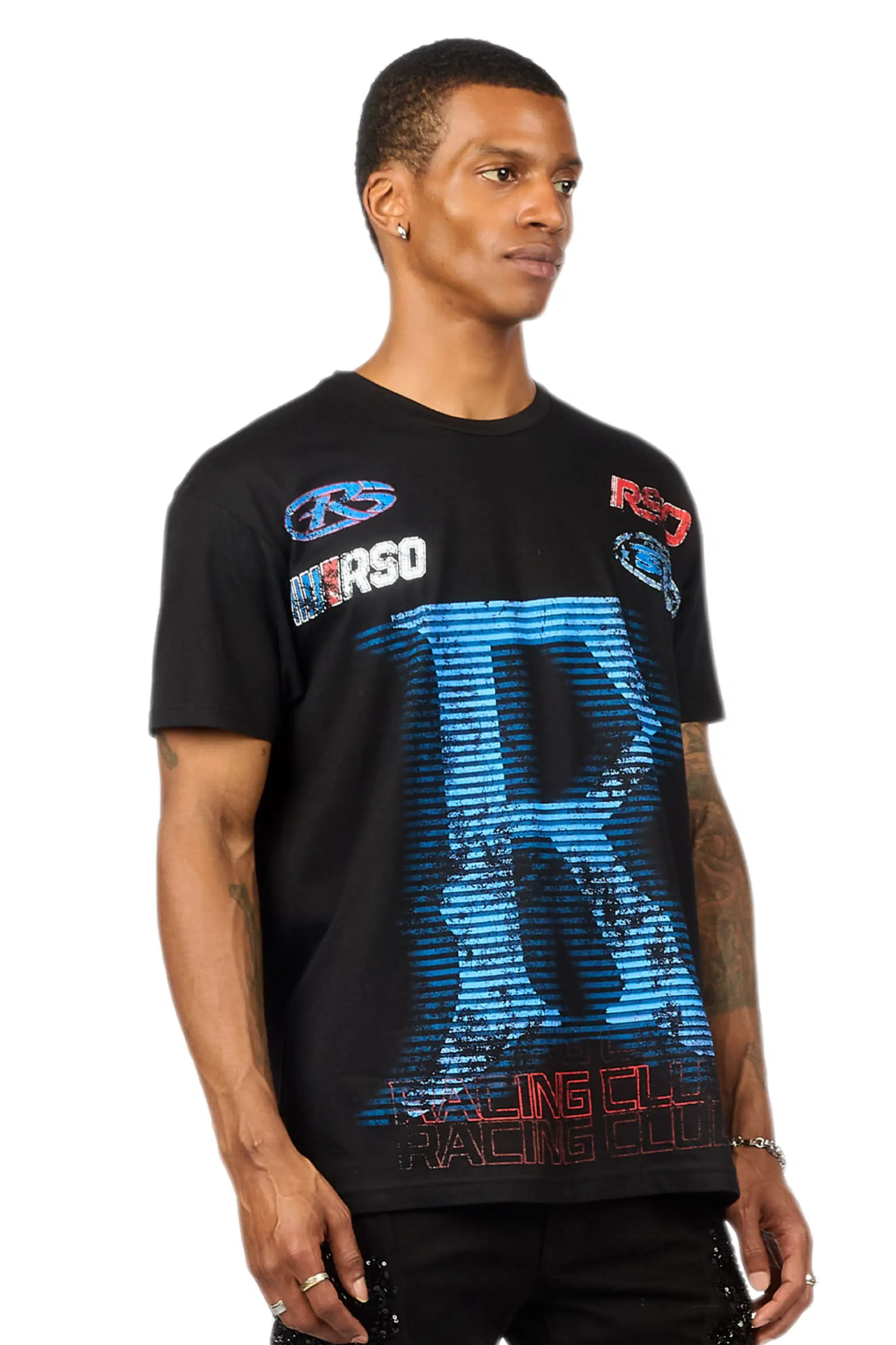 Damarion Black Oversized Graphic T-Shirt - Image 4