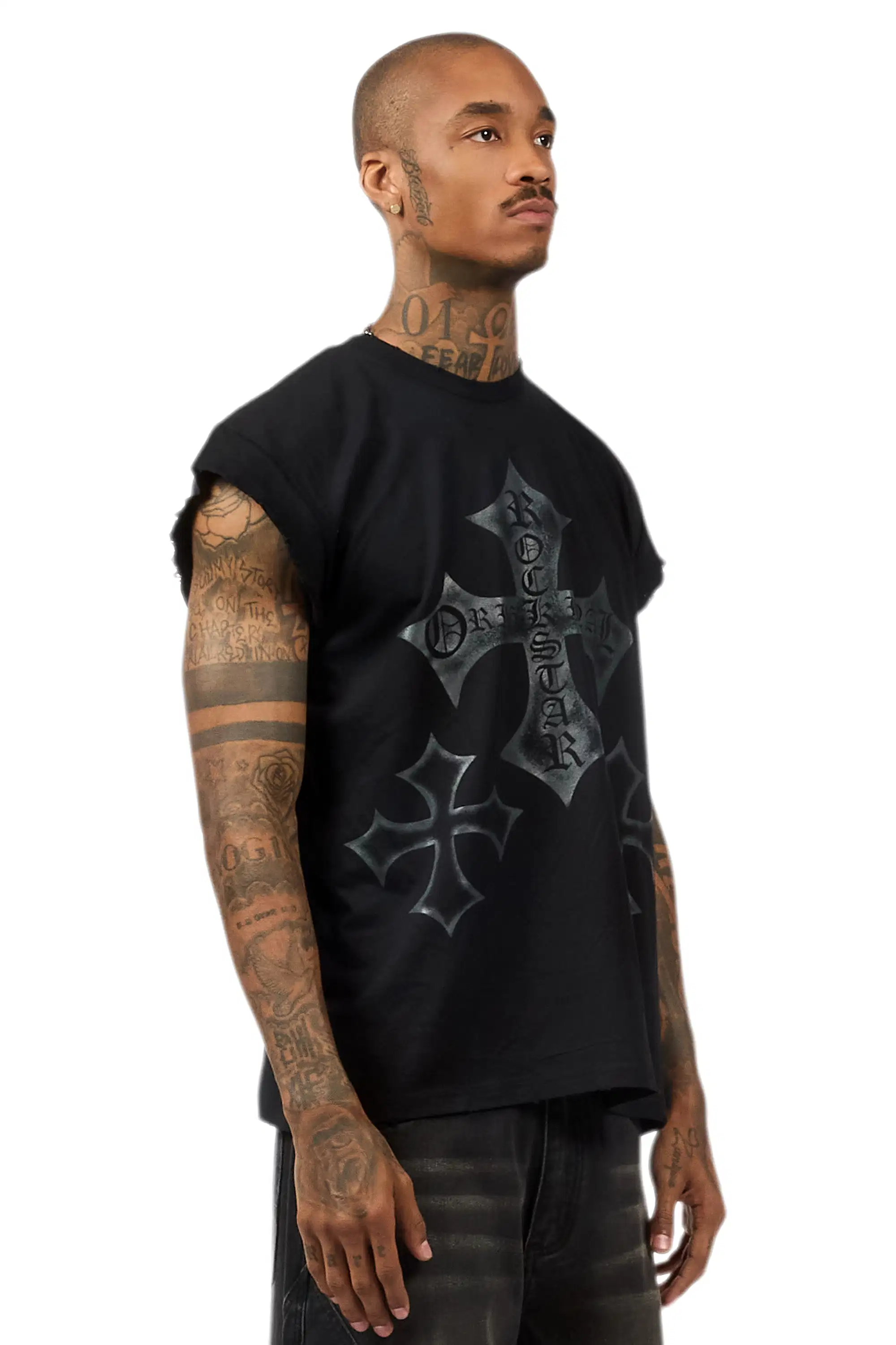 Marizon Black Cut off Tee - Image 4