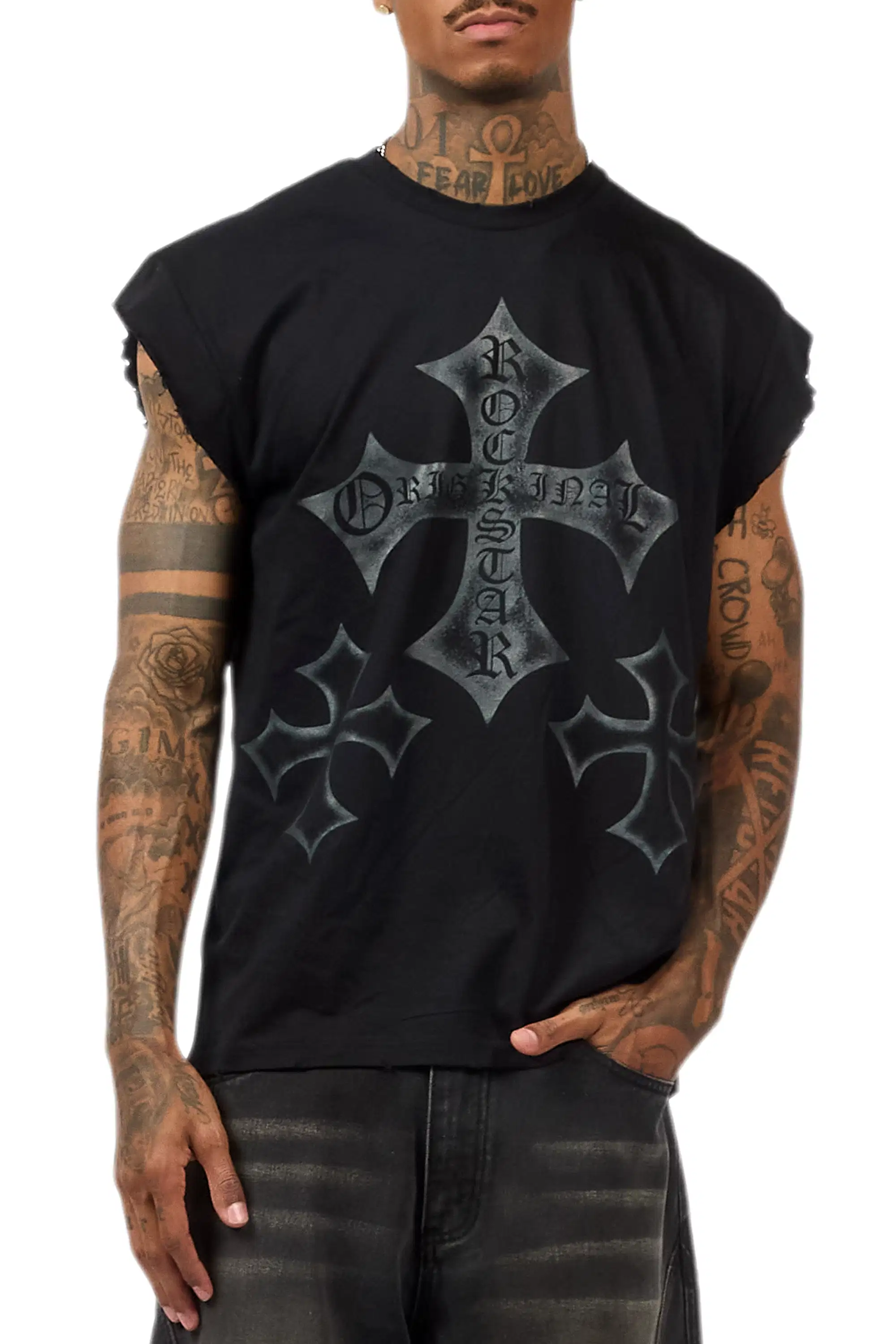 Marizon Black Cut off Tee - Image 8