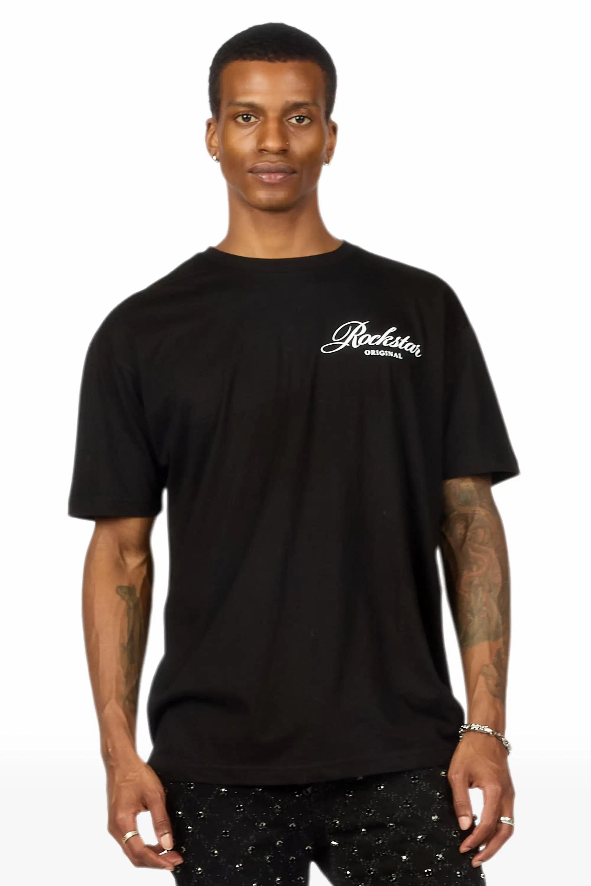Domaric Black Oversized Graphic T-Shirt - Image 3