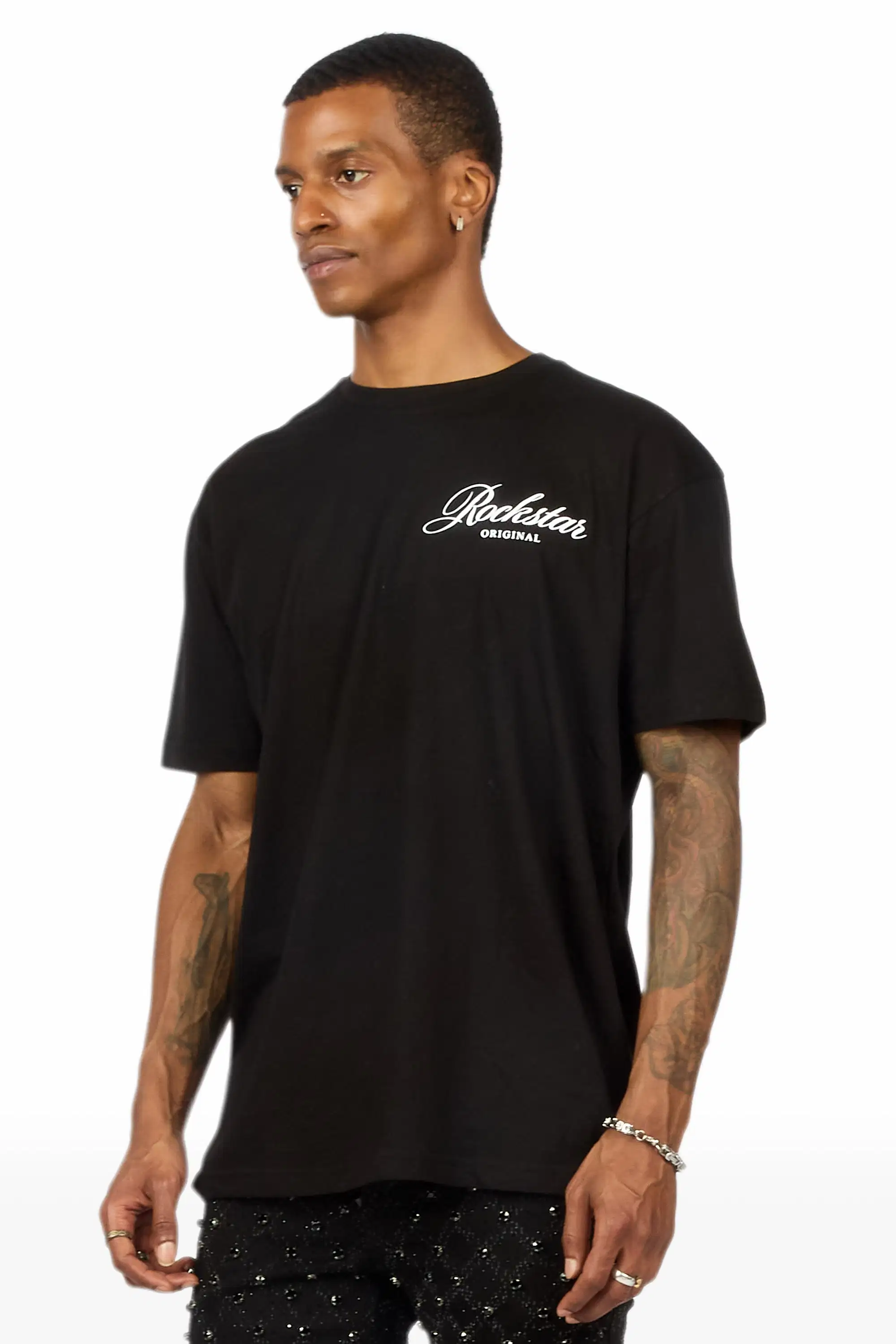 Domaric Black Oversized Graphic T-Shirt - Image 6