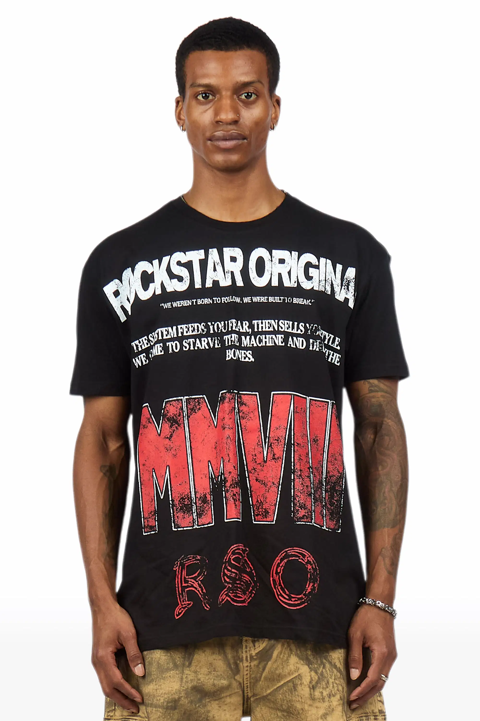 Caezor Black Oversized Graphic T-Shirt - Image 2