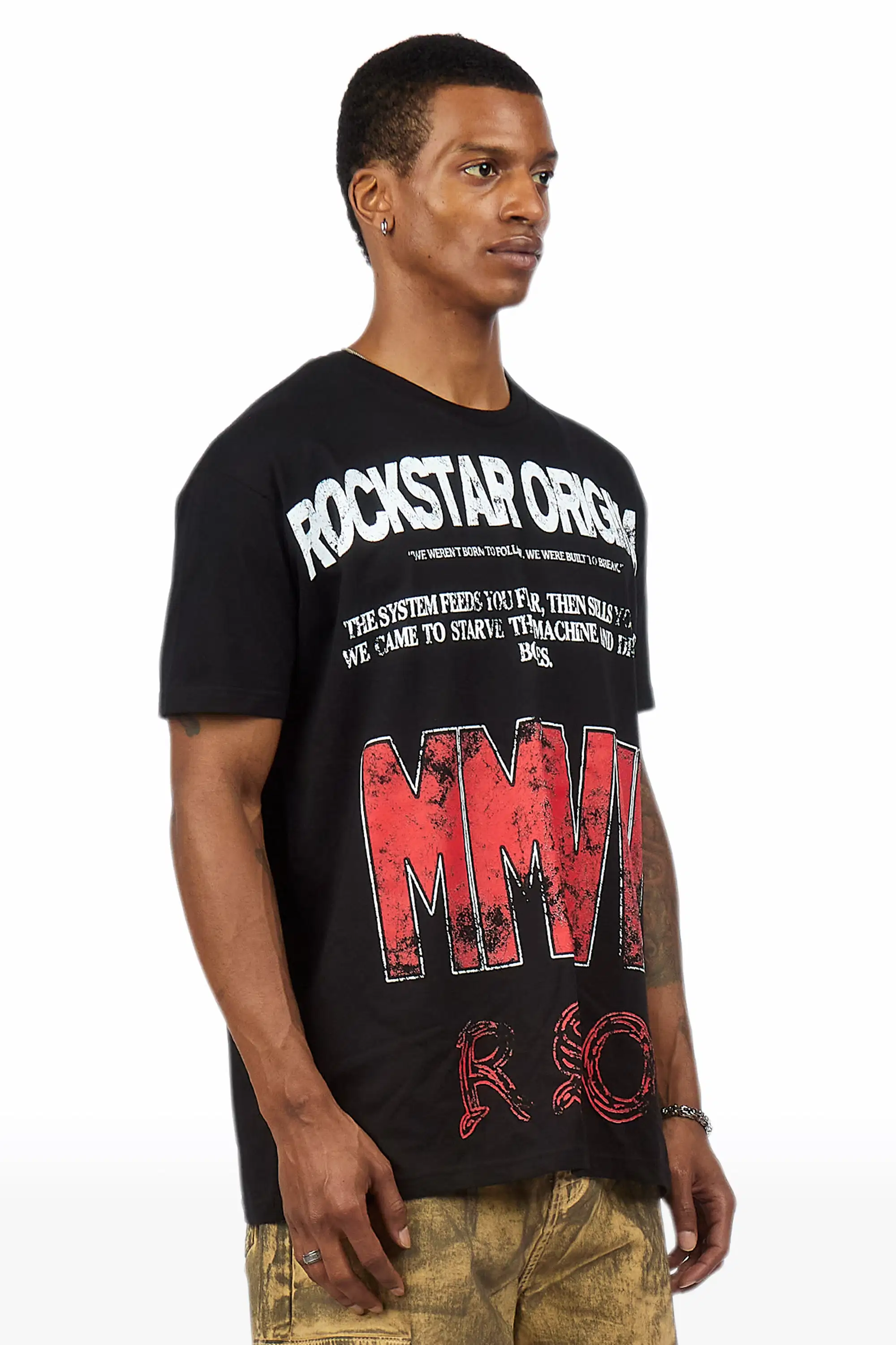 Caezor Black Oversized Graphic T-Shirt - Image 3