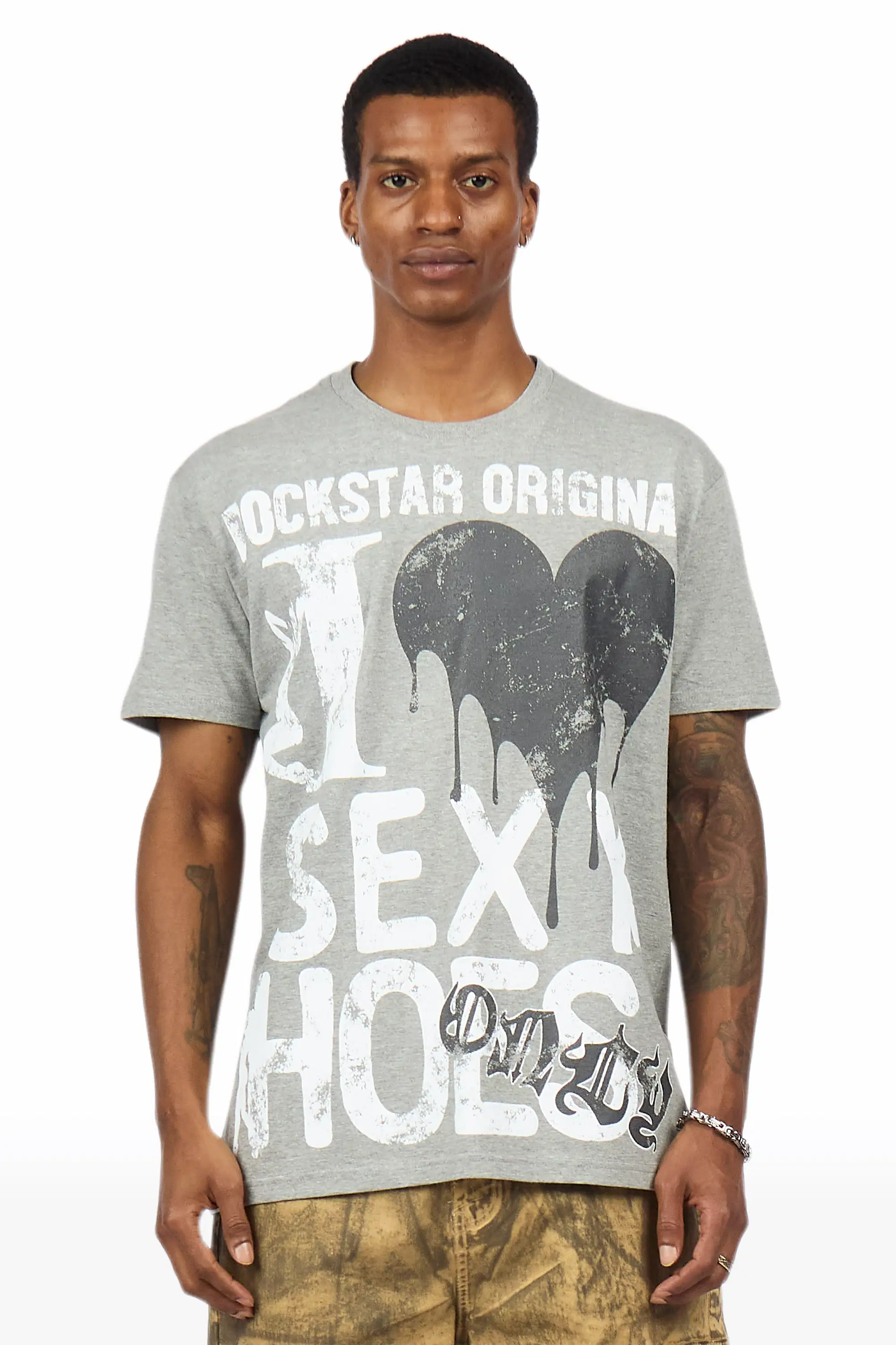 Sovar Grey Oversized Graphic T-Shirt - Image 2