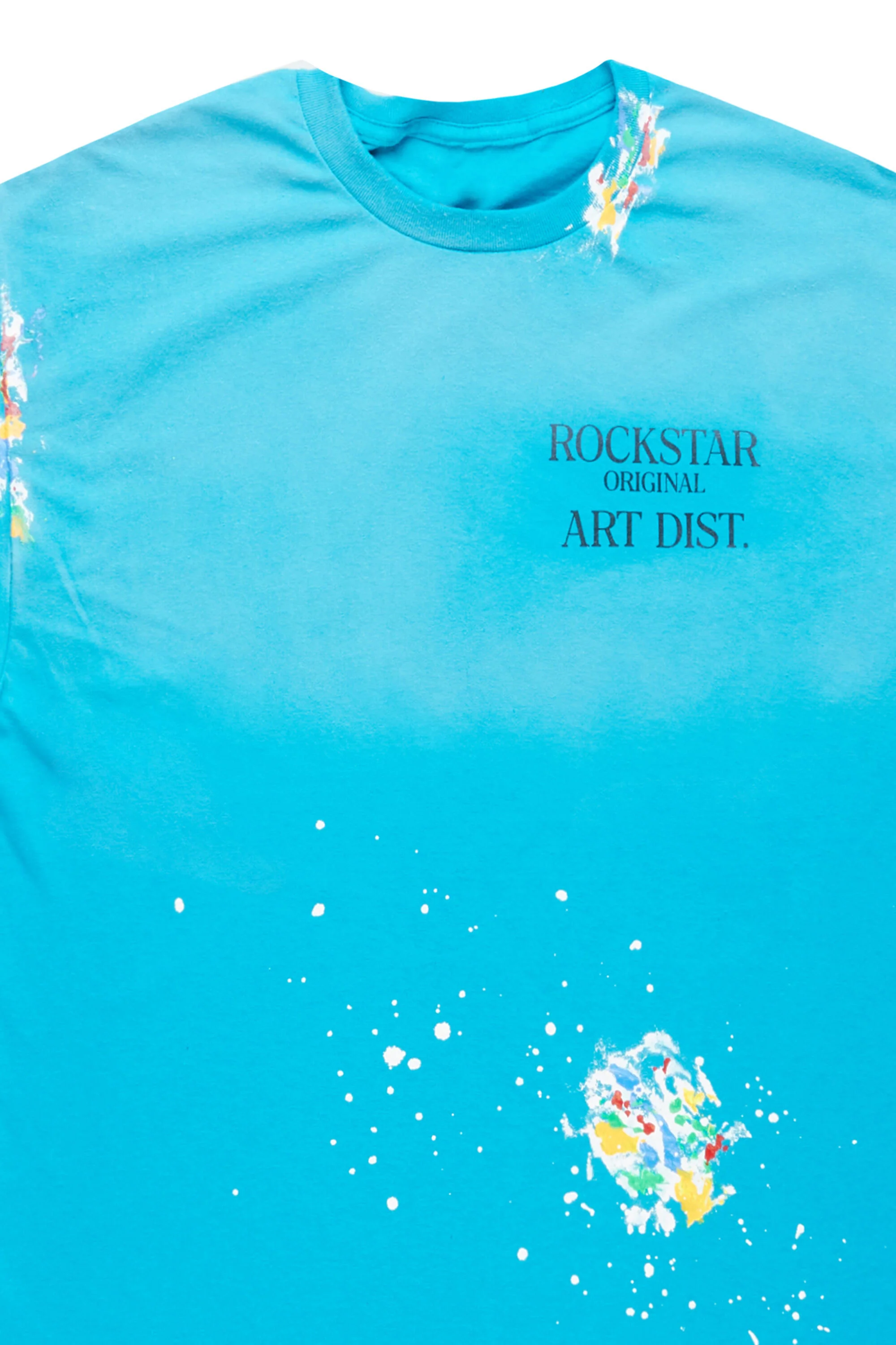 Palmer Neon Aqua Graphic T-Shirt - Image 2