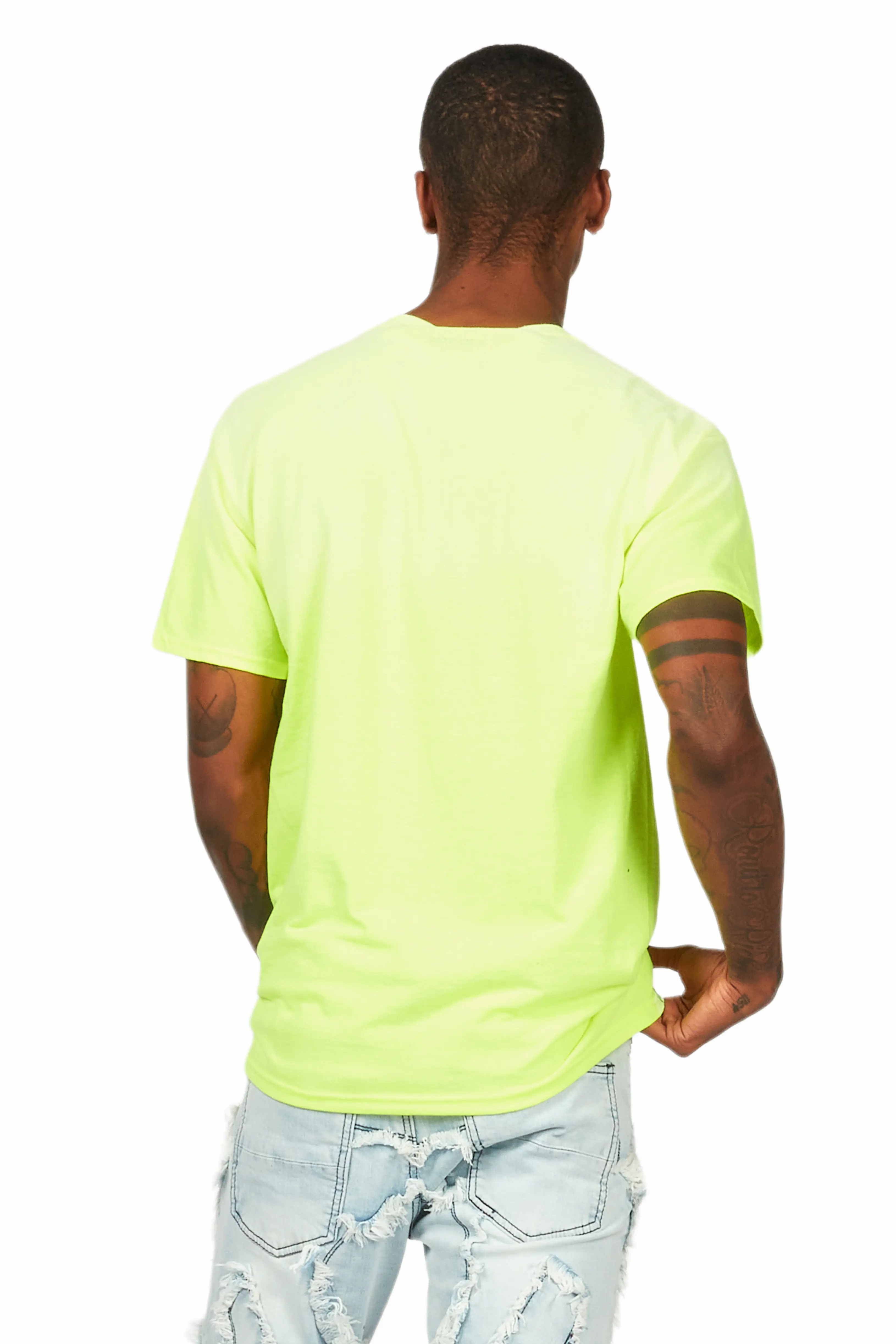 Palmer Neon Yellow Graphic T-Shirt - Image 4