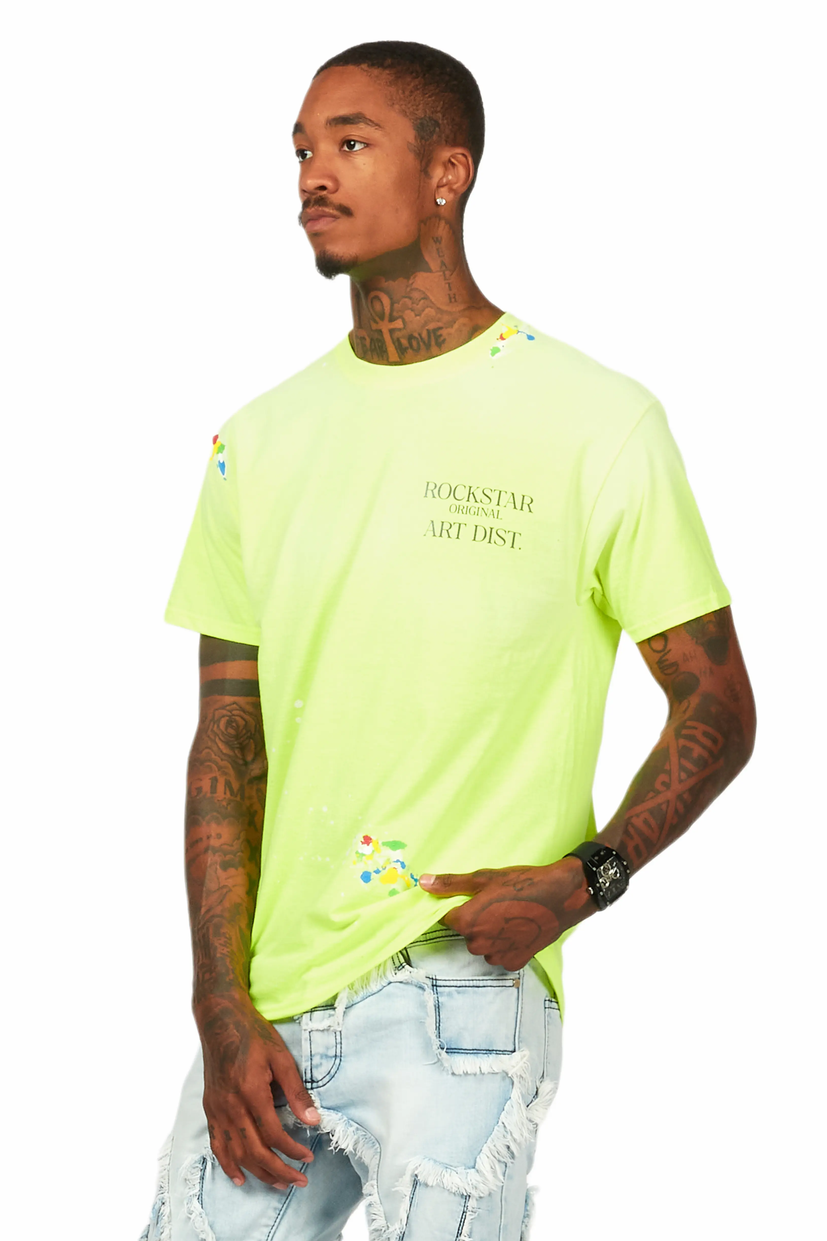 Palmer Neon Yellow Graphic T-Shirt - Image 5