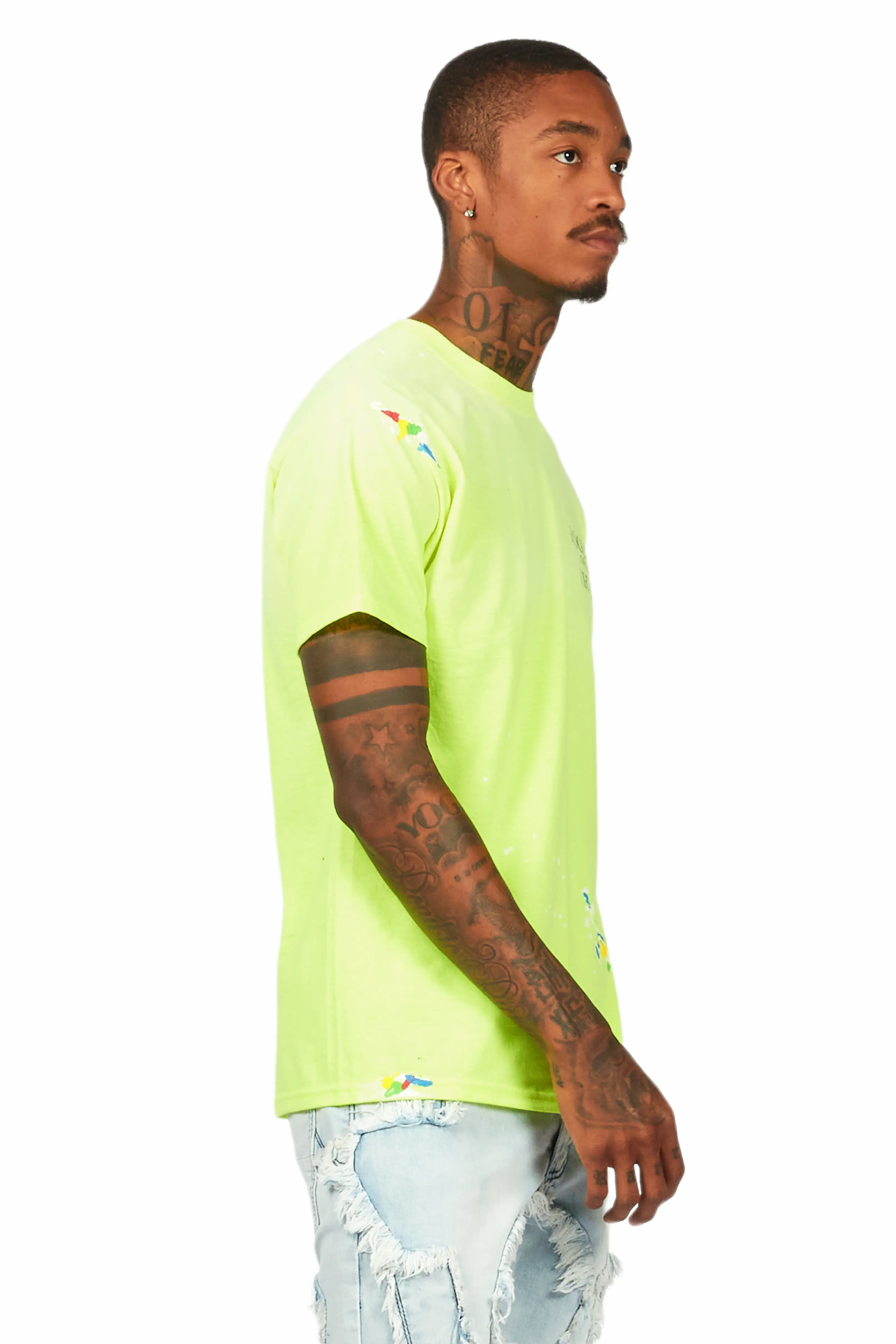 Palmer Neon Yellow Graphic T-Shirt - Image 6