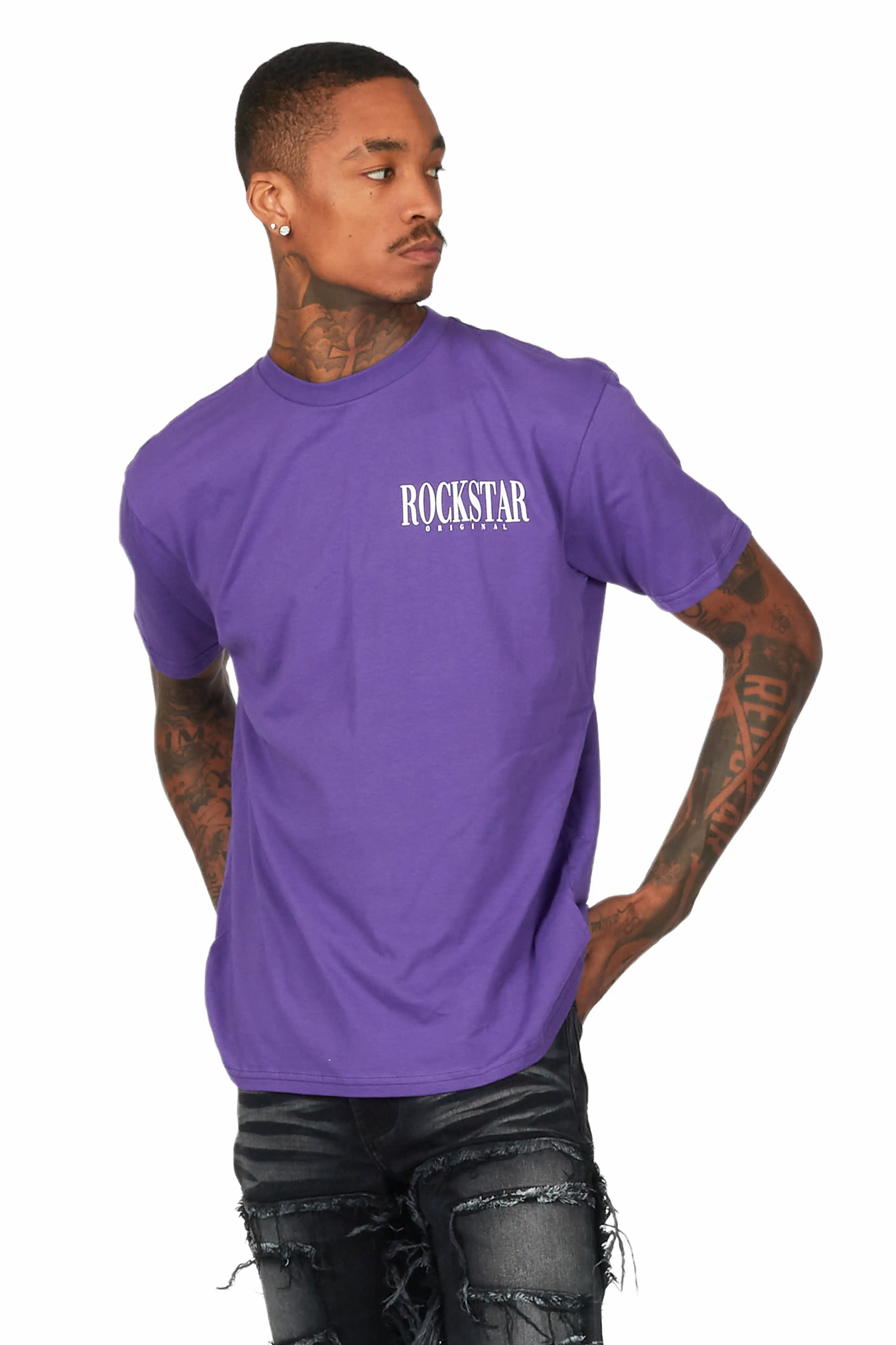 Dayte Nite Purple Graphic T-Shirt - Image 4