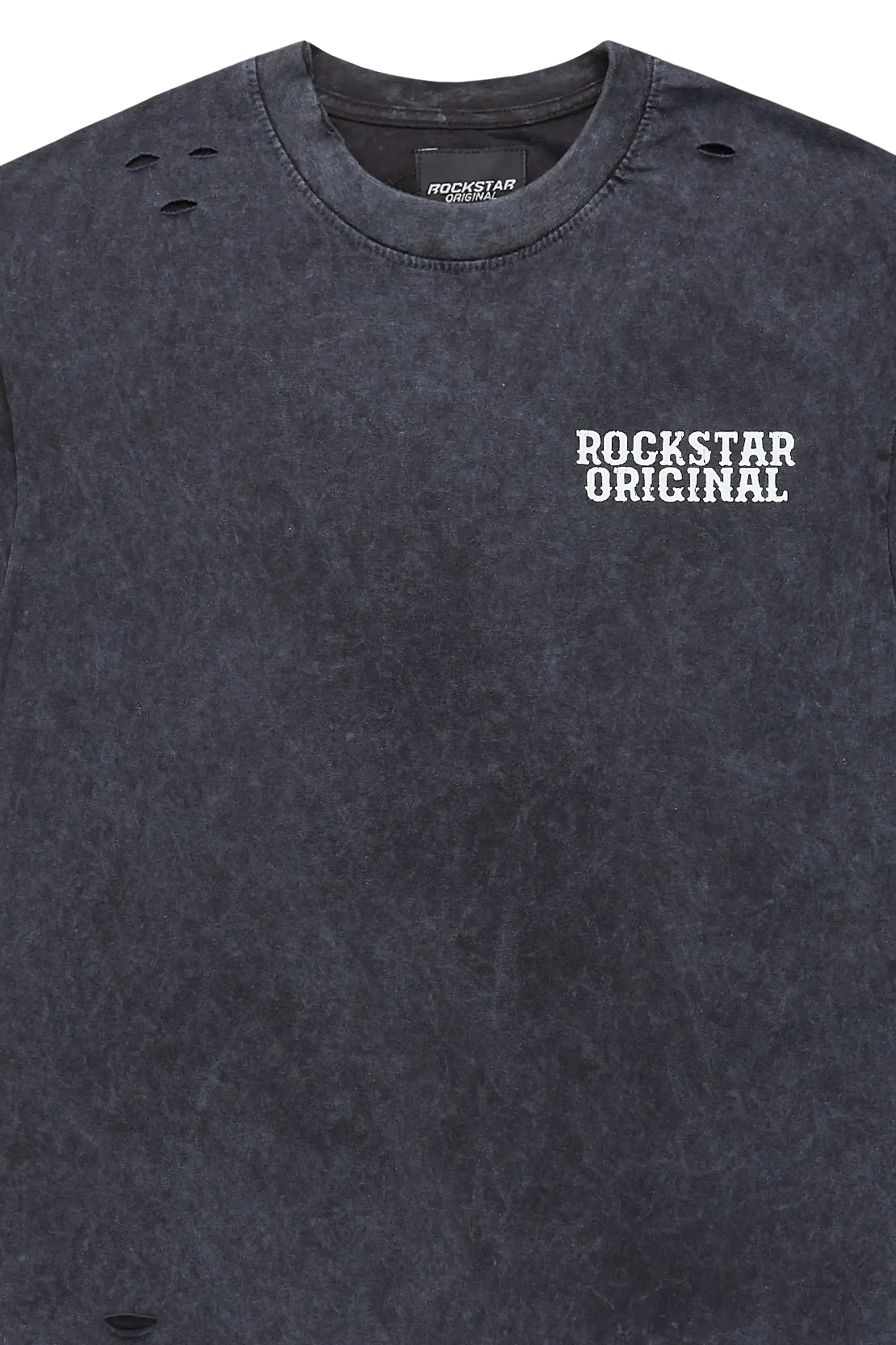 Posse Vintage Black Distressed Oversized T-Shirt - Image 7