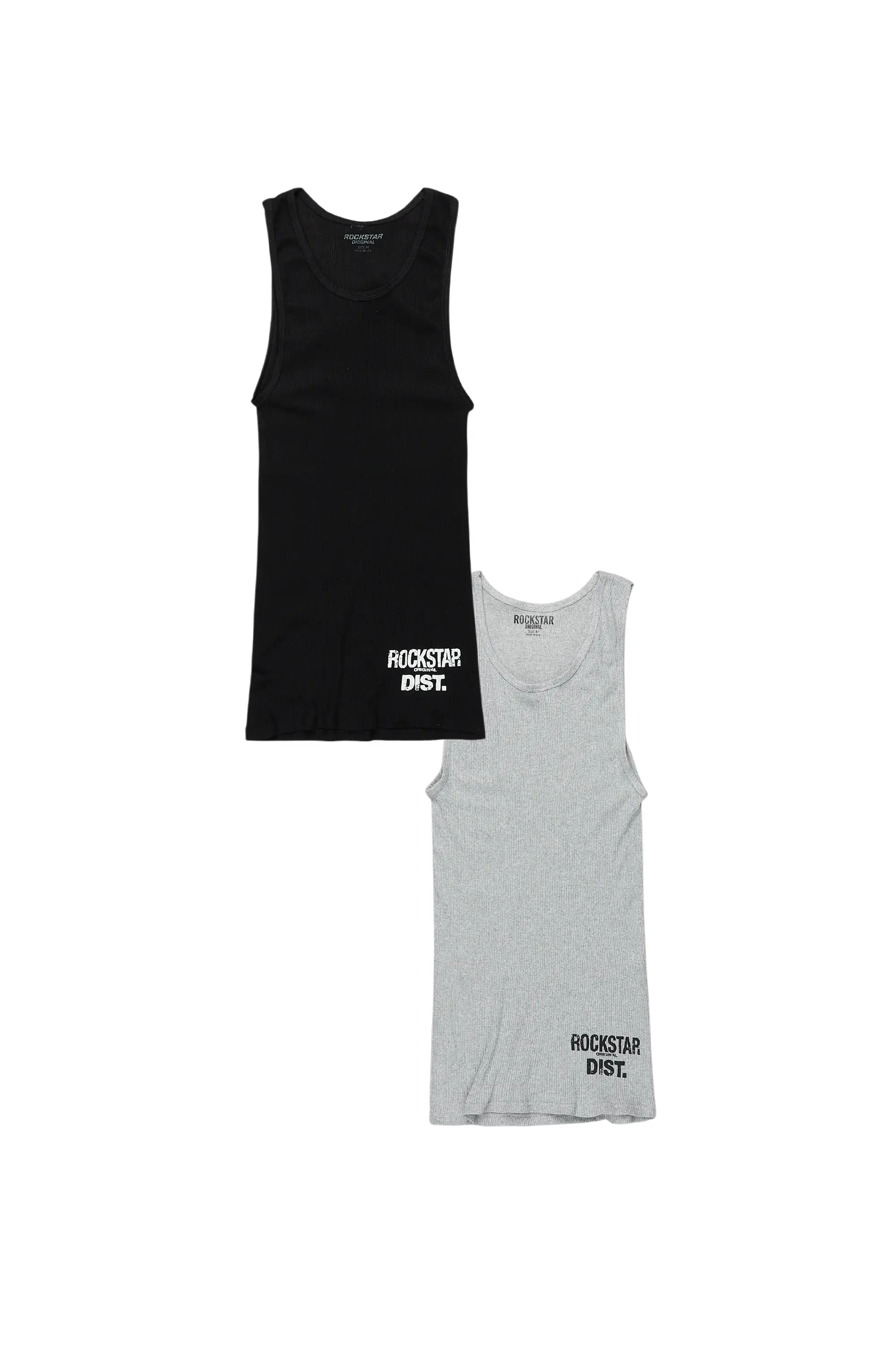 Men's Basic Tank Top Grey/Black - 2 Pack