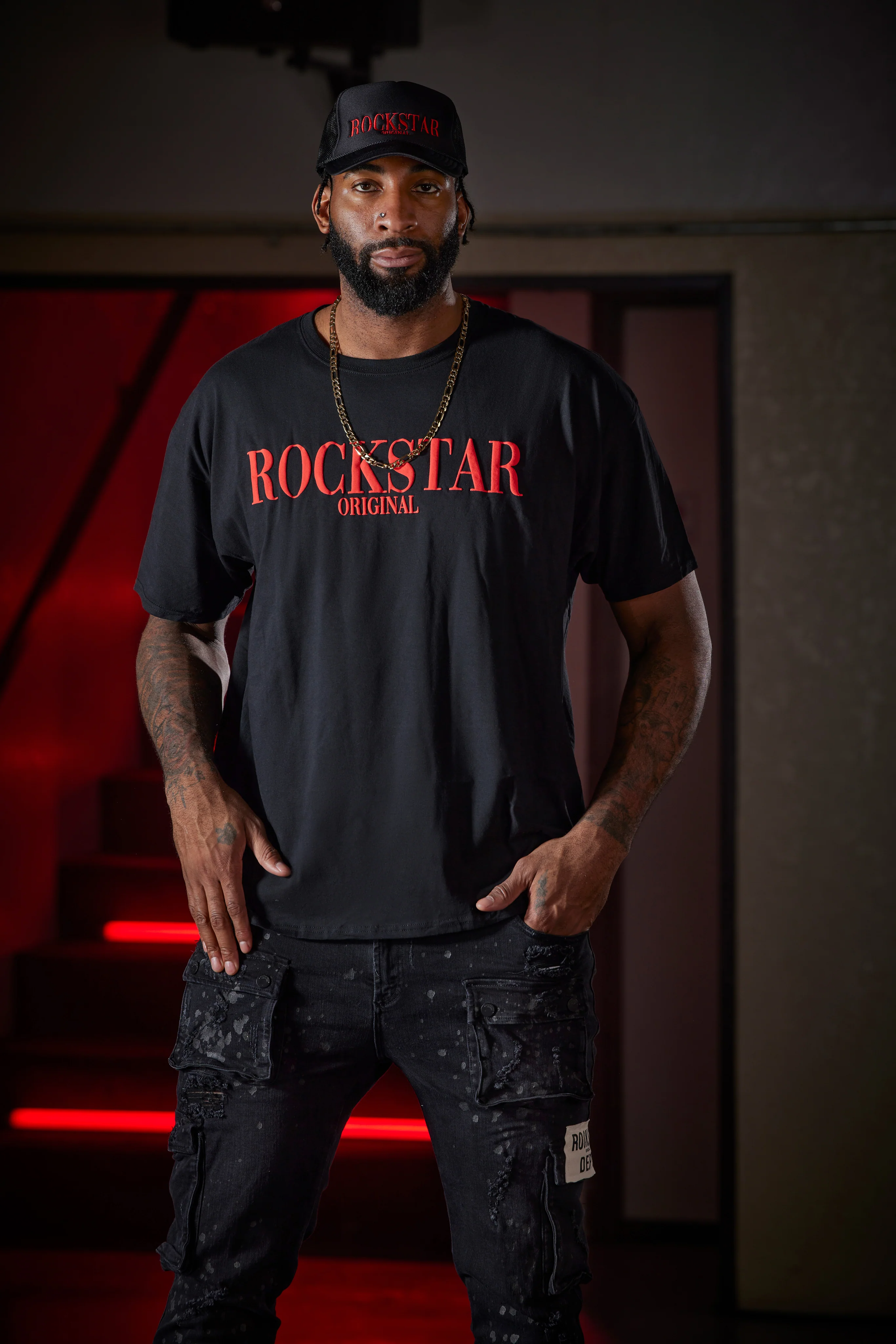 Octavio Printed T-Shirt- Black - Image 3