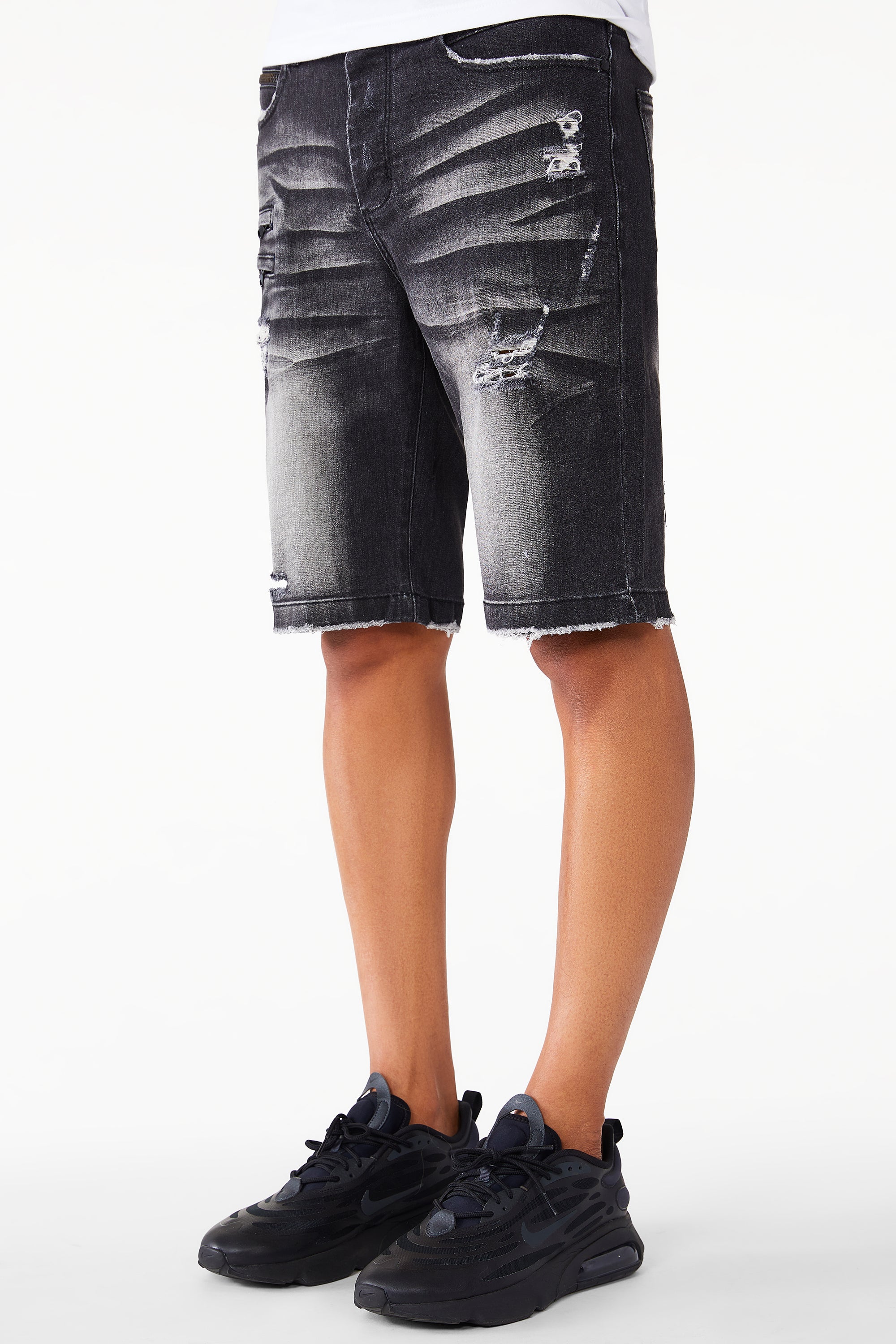 Treyton Wash Denim Short- Grey - Image 3