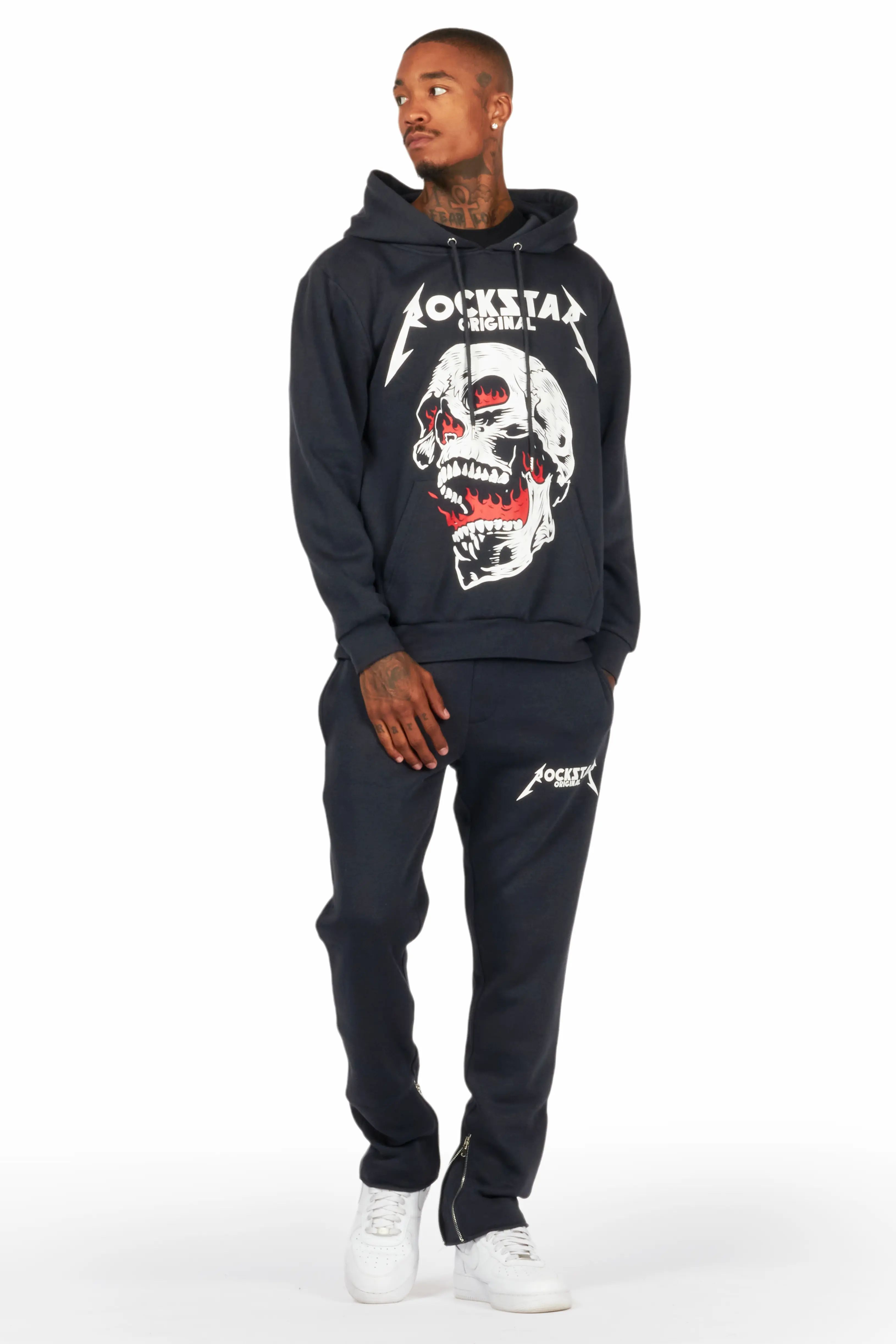 Wayan Charcoal Graphic Hoodie Track Set - Image 2