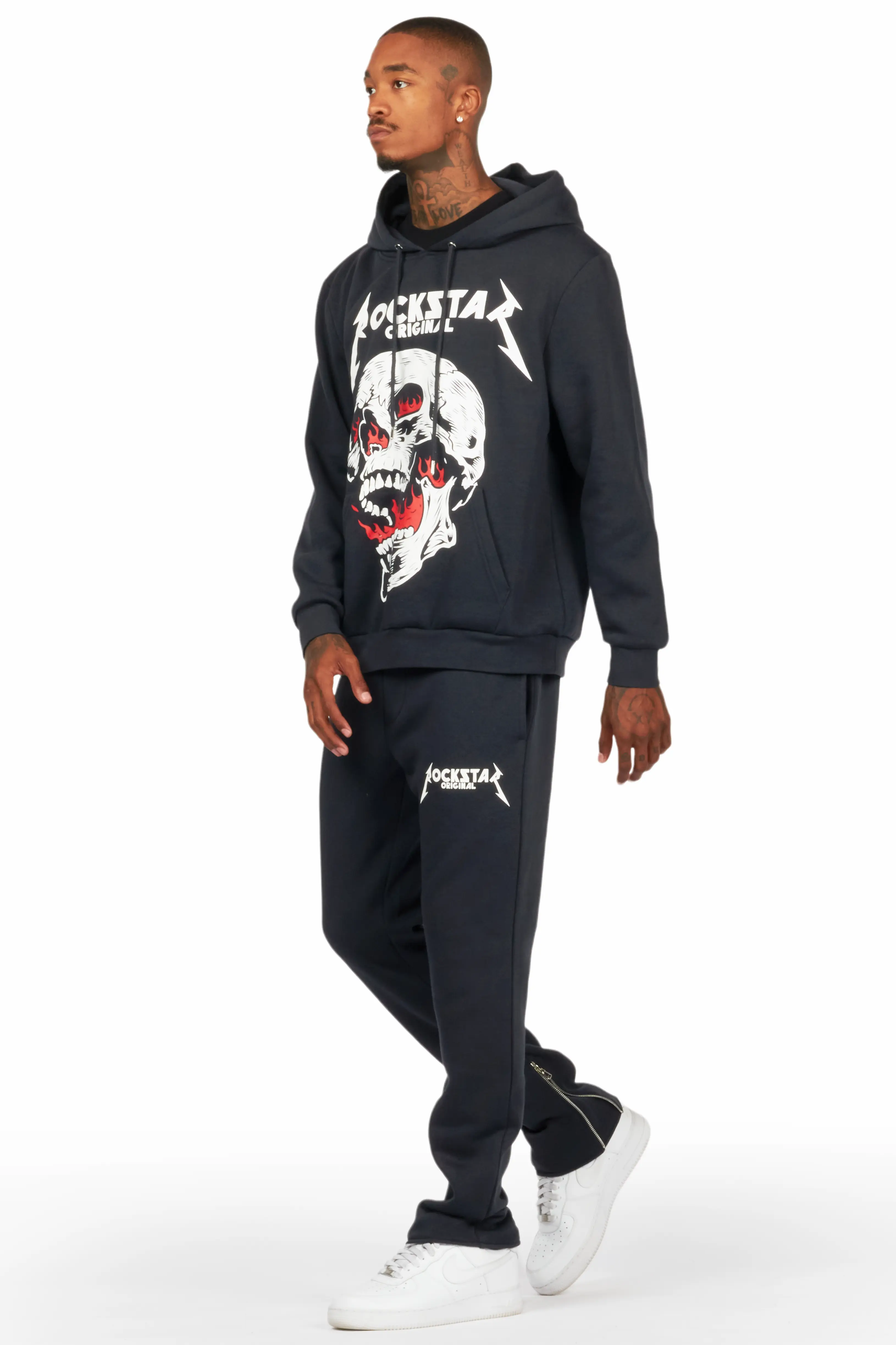 Wayan Charcoal Graphic Hoodie Track Set - Image 5