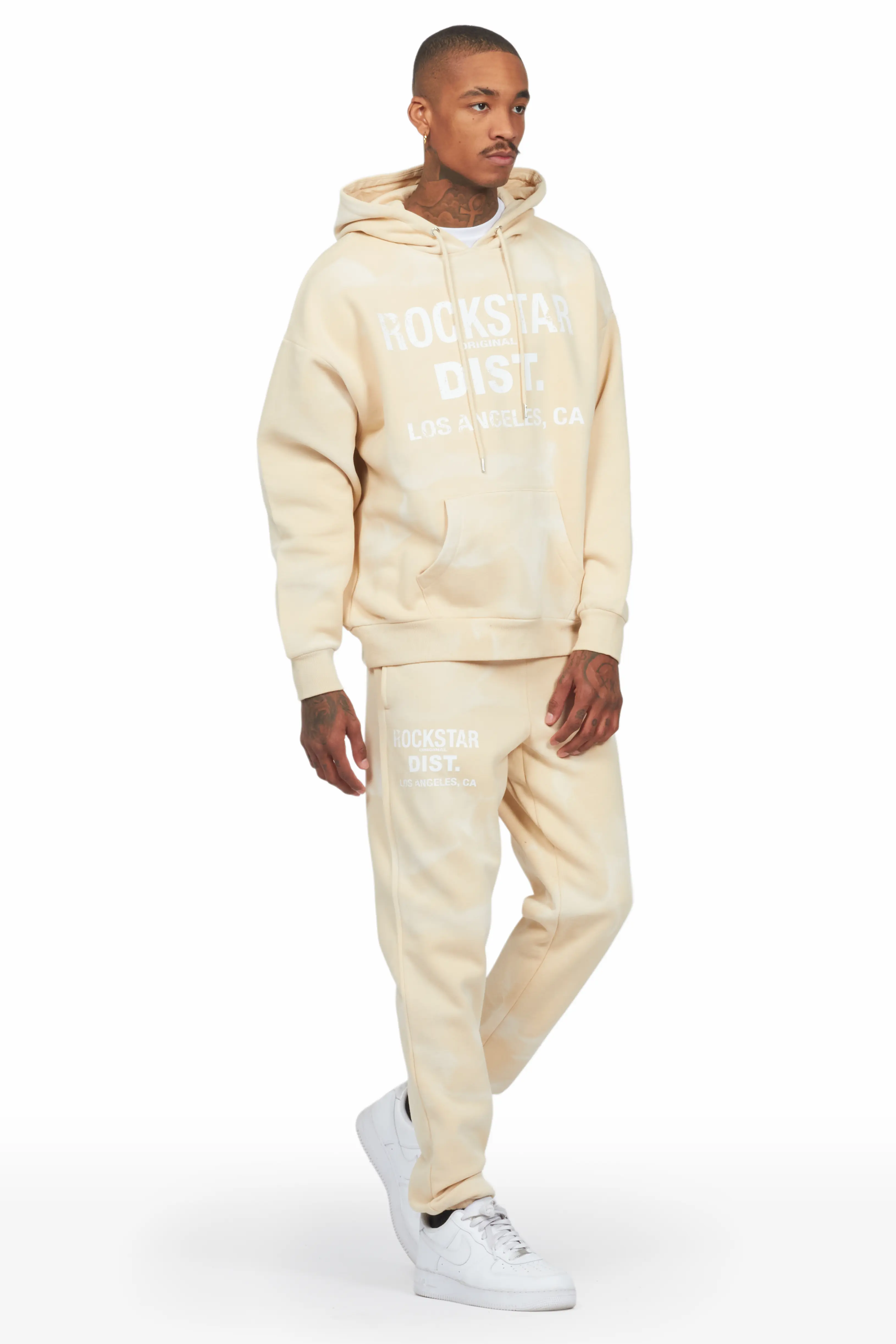 Nelly Beige Hoodie Relaxed Fit Track Set - Image 4
