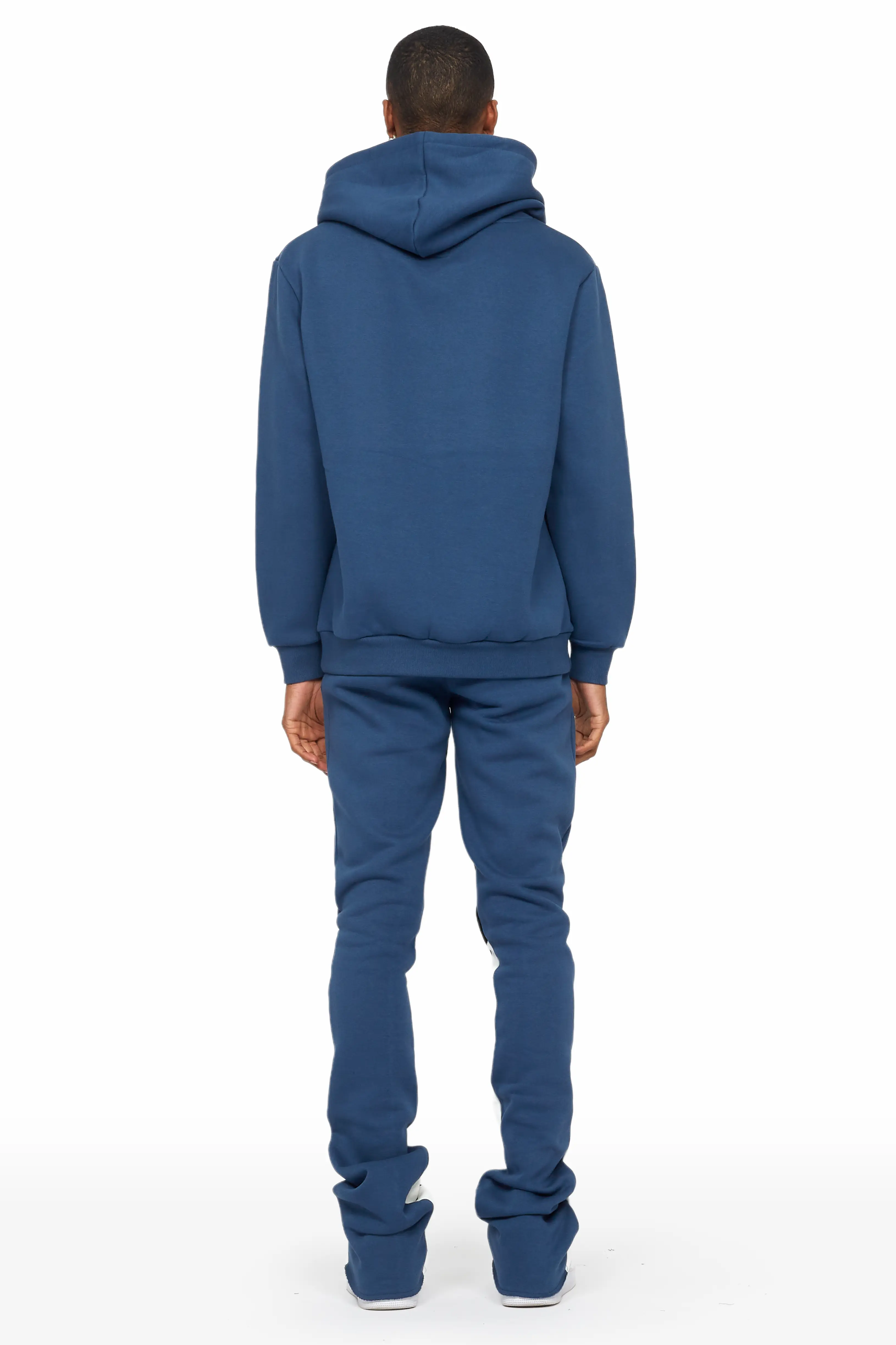 Omar Navy/White Oversized Hoodie/Stacked Flare Trackset - Image 4