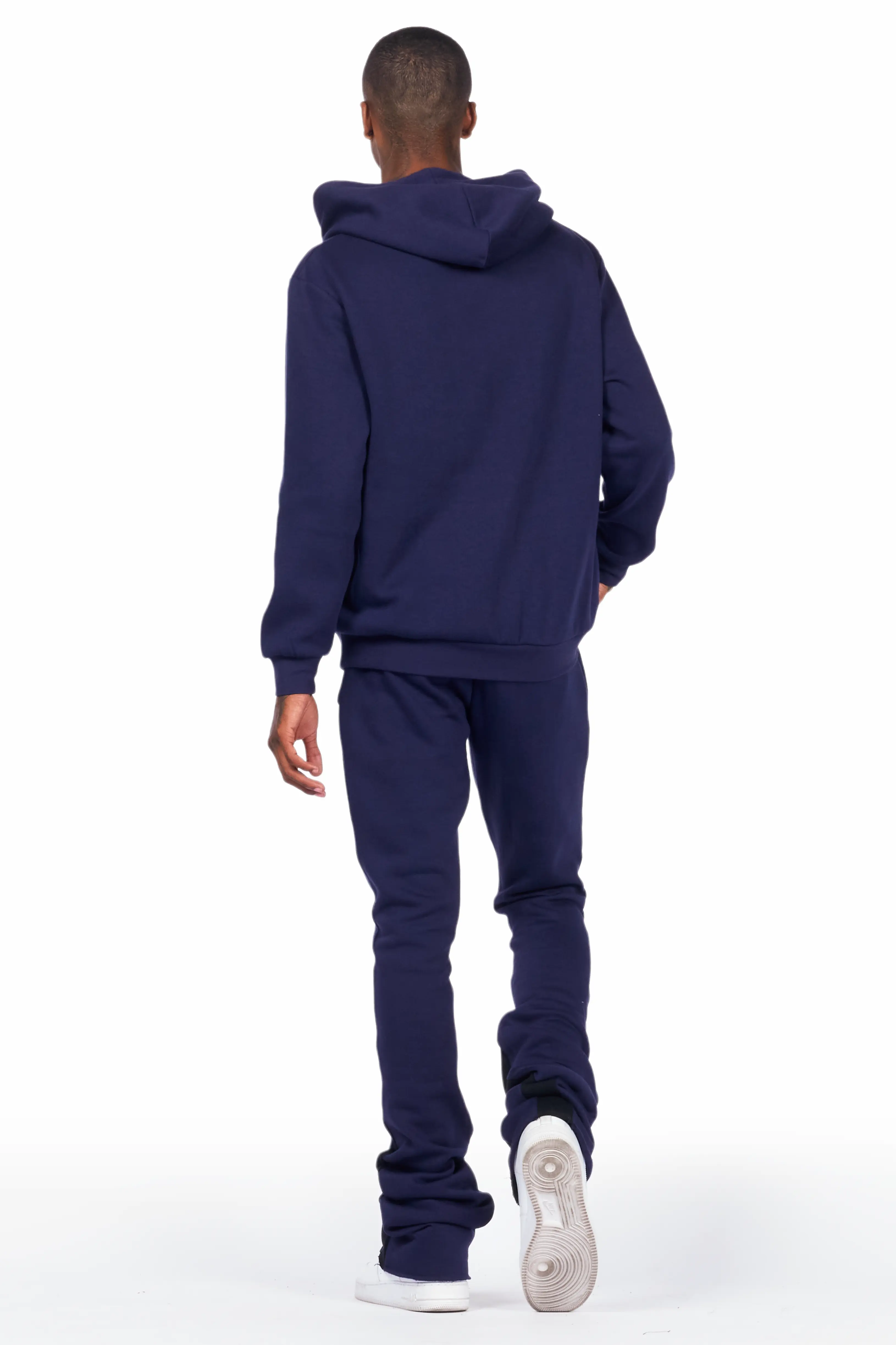 Sky Navy Graphic Hoodie/Super Stacked Pant Set - Image 4