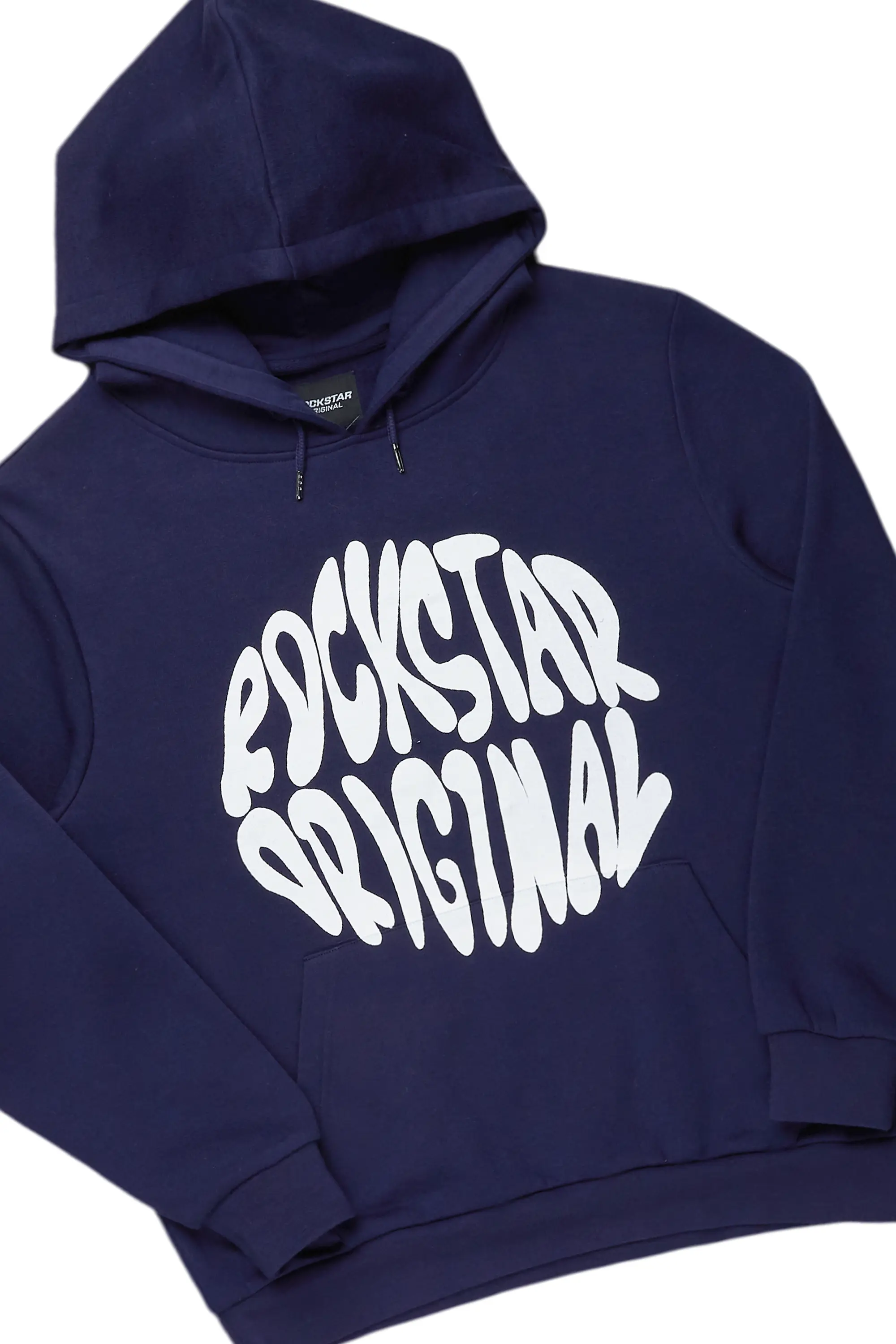 Sky Navy Graphic Hoodie/Super Stacked Pant Set - Image 7