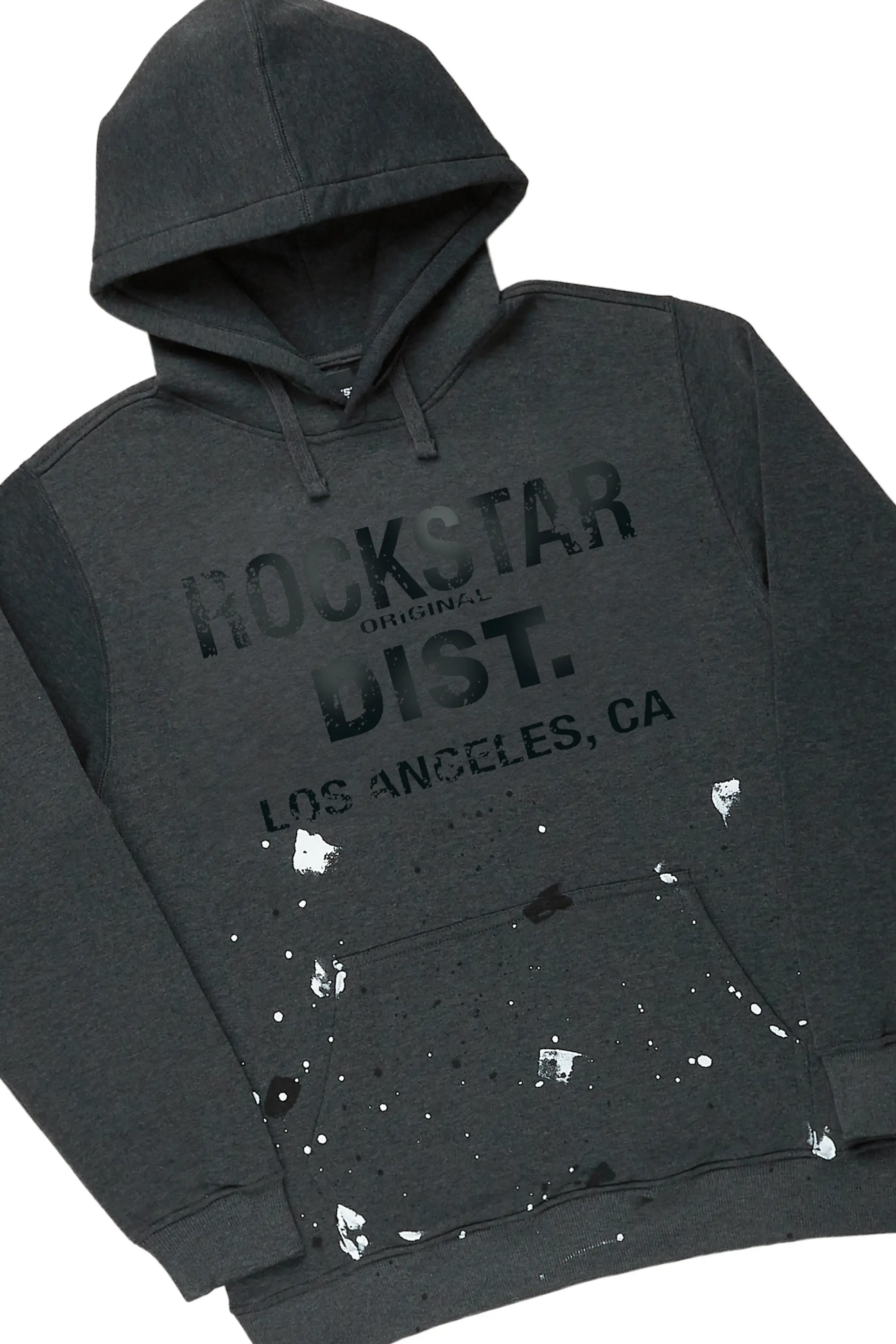 Scottie Charcoal Paint Splatter Hoodie/Stacked Flare Track Set - Image 6