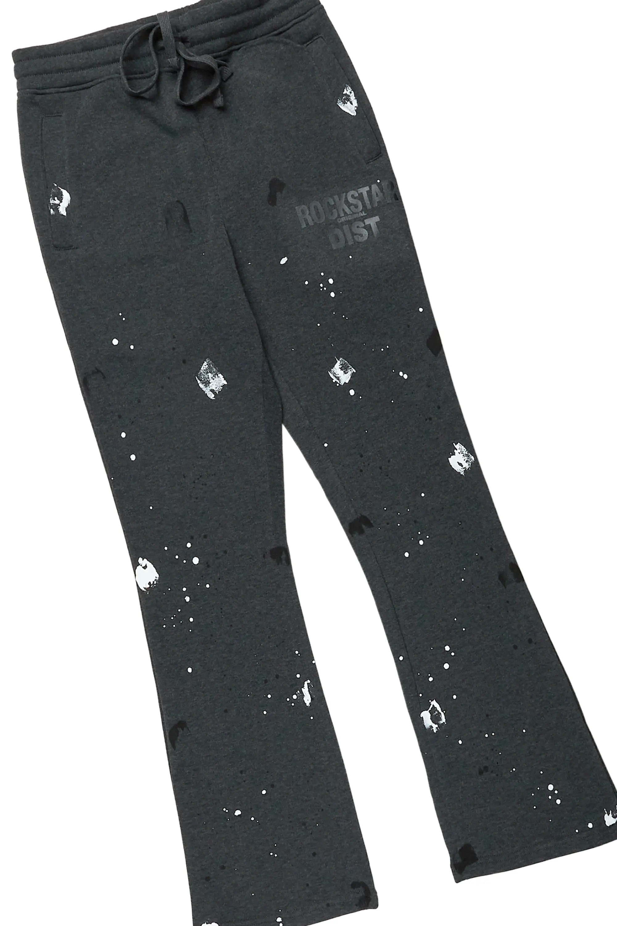 Scottie Charcoal Paint Splatter Hoodie/Stacked Flare Track Set - Image 7