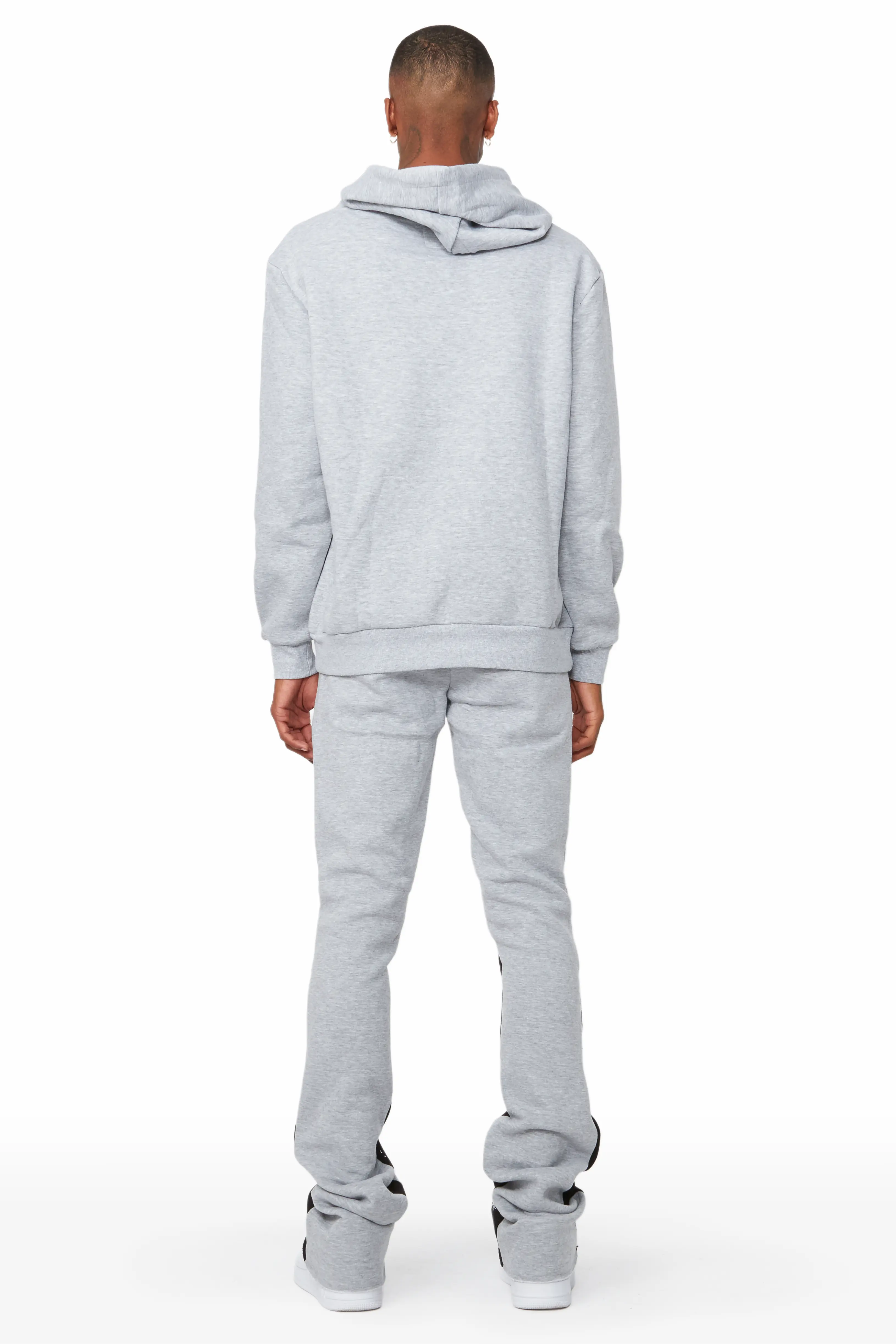 Scottie Heather Grey Paint Splatter Hoodie/Stacked Flare Track Set - Image 3