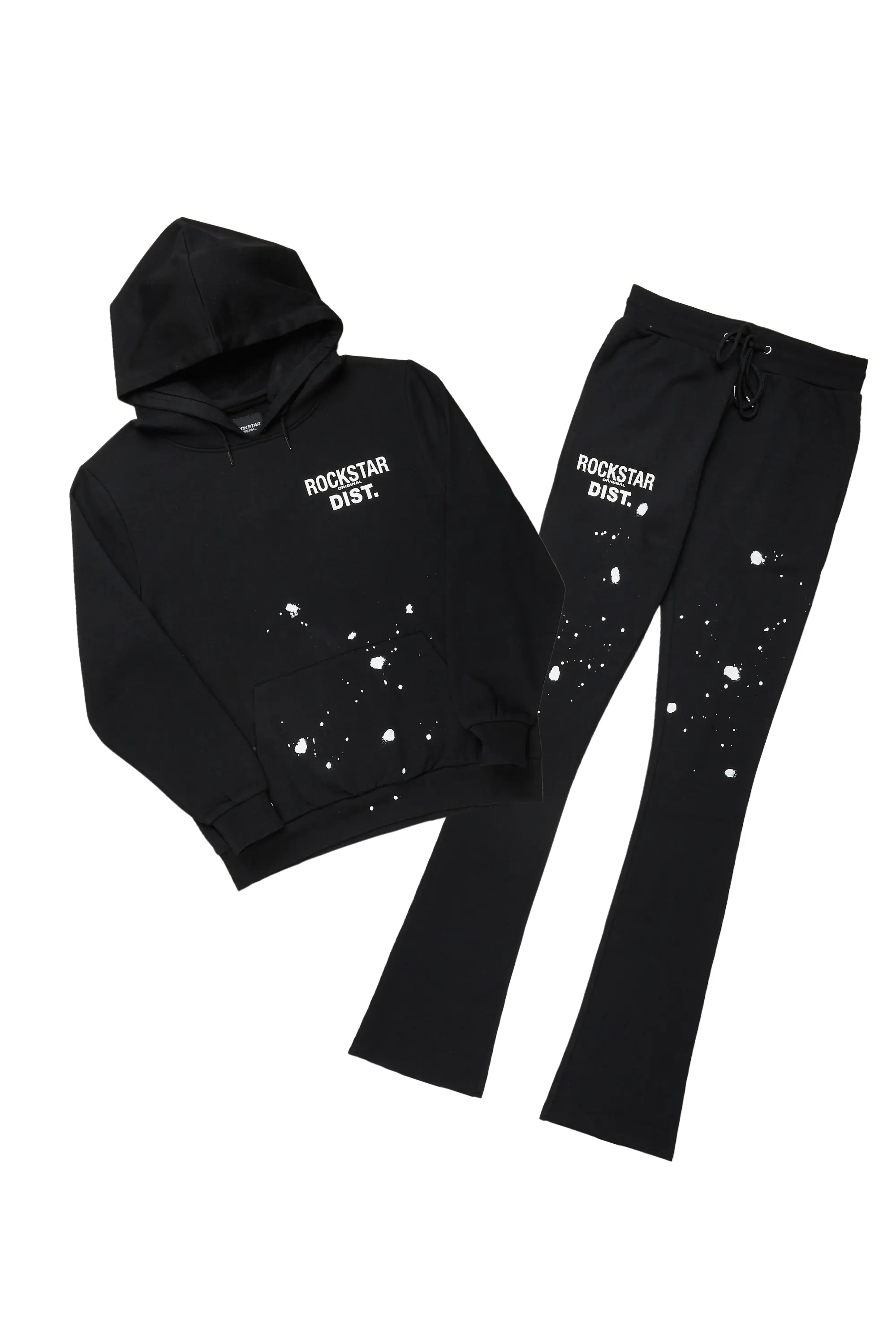 Raffer Black Hoodie/Stacked Flare Track Set - Image 3